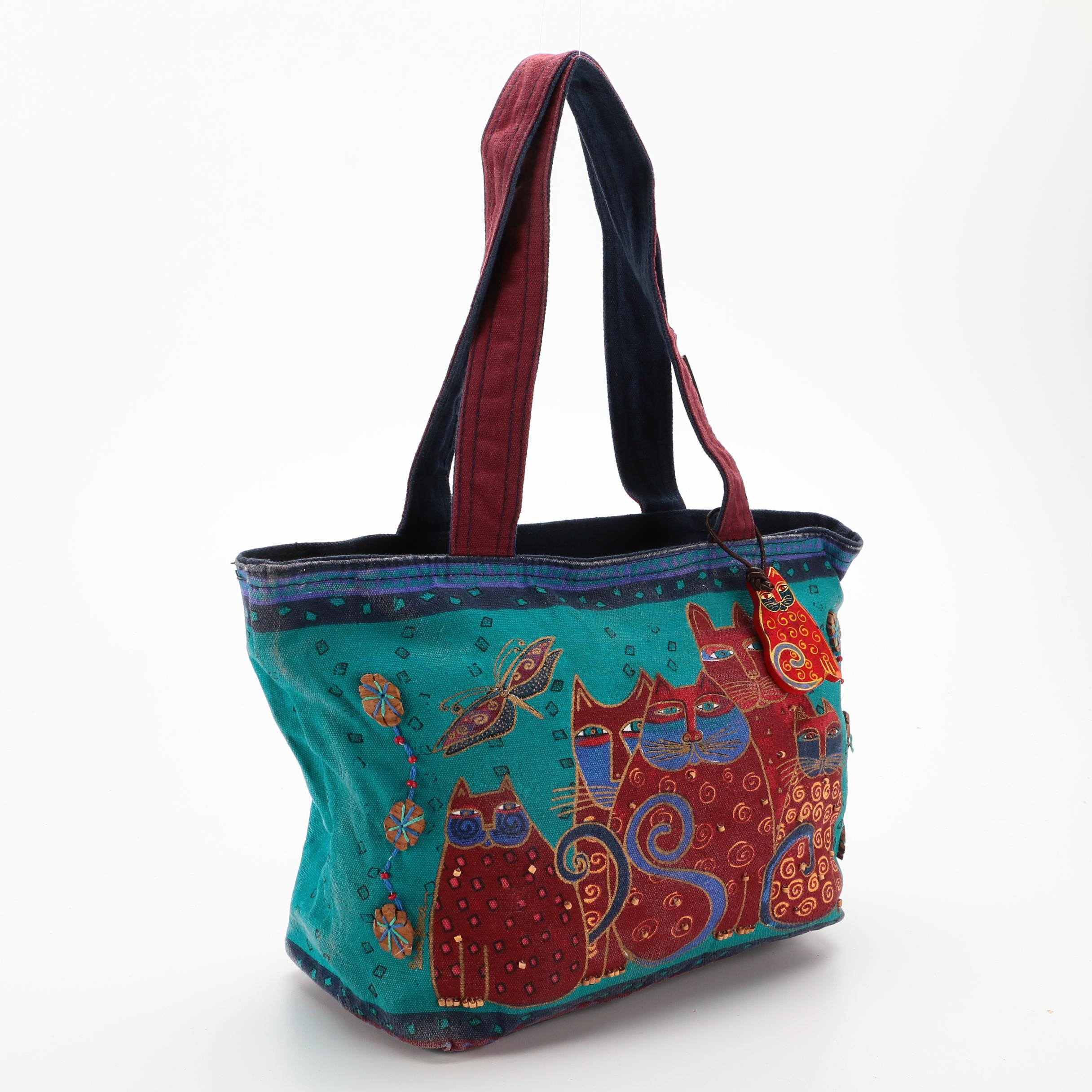 Cat Motif Chala Vegan Leather Bags and Laurel Burch Canvas Tote