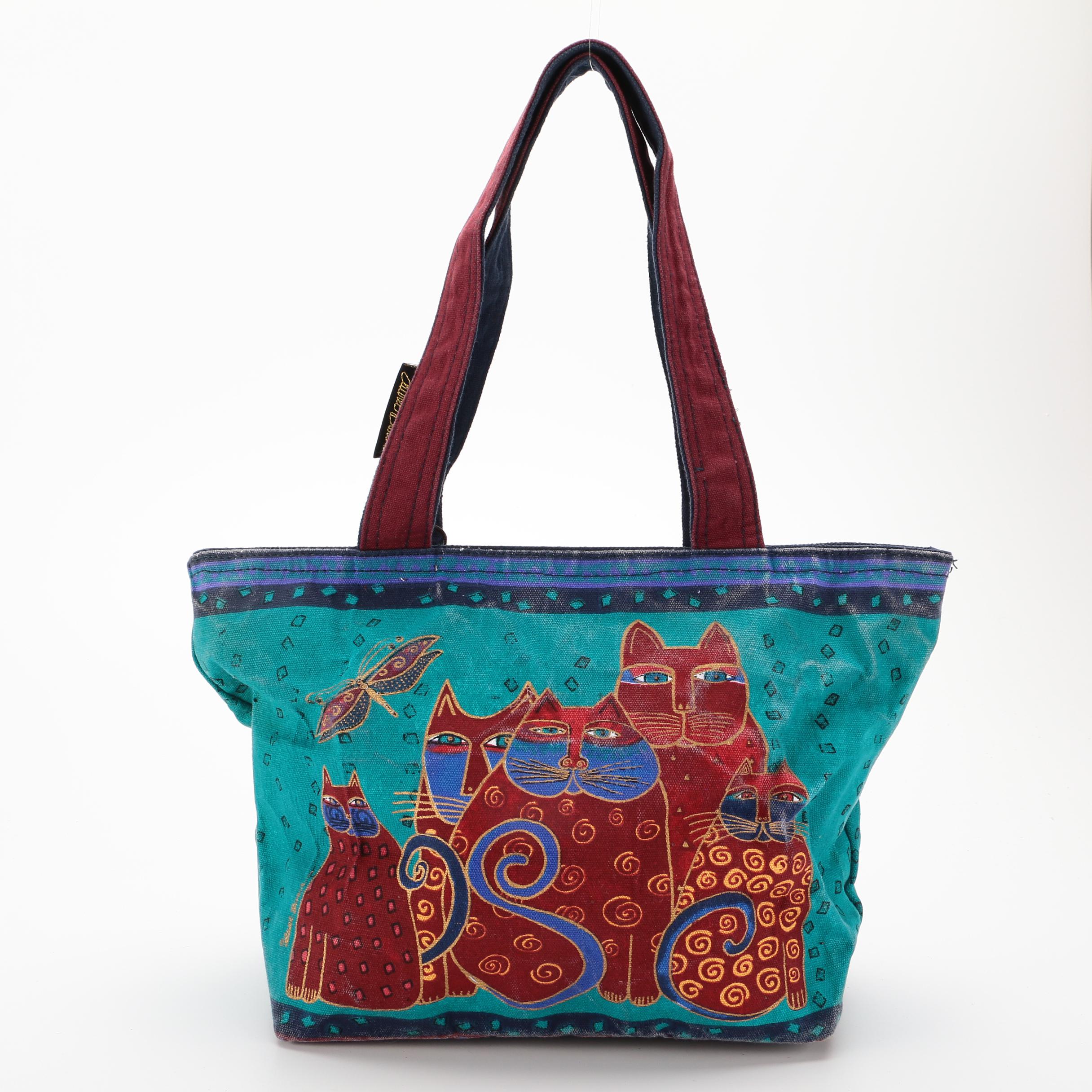 Cat Motif Chala Vegan Leather Bags and Laurel Burch Canvas Tote