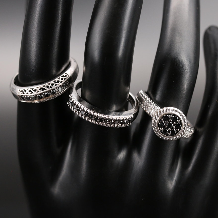 Sterling Silver Diamond Rings