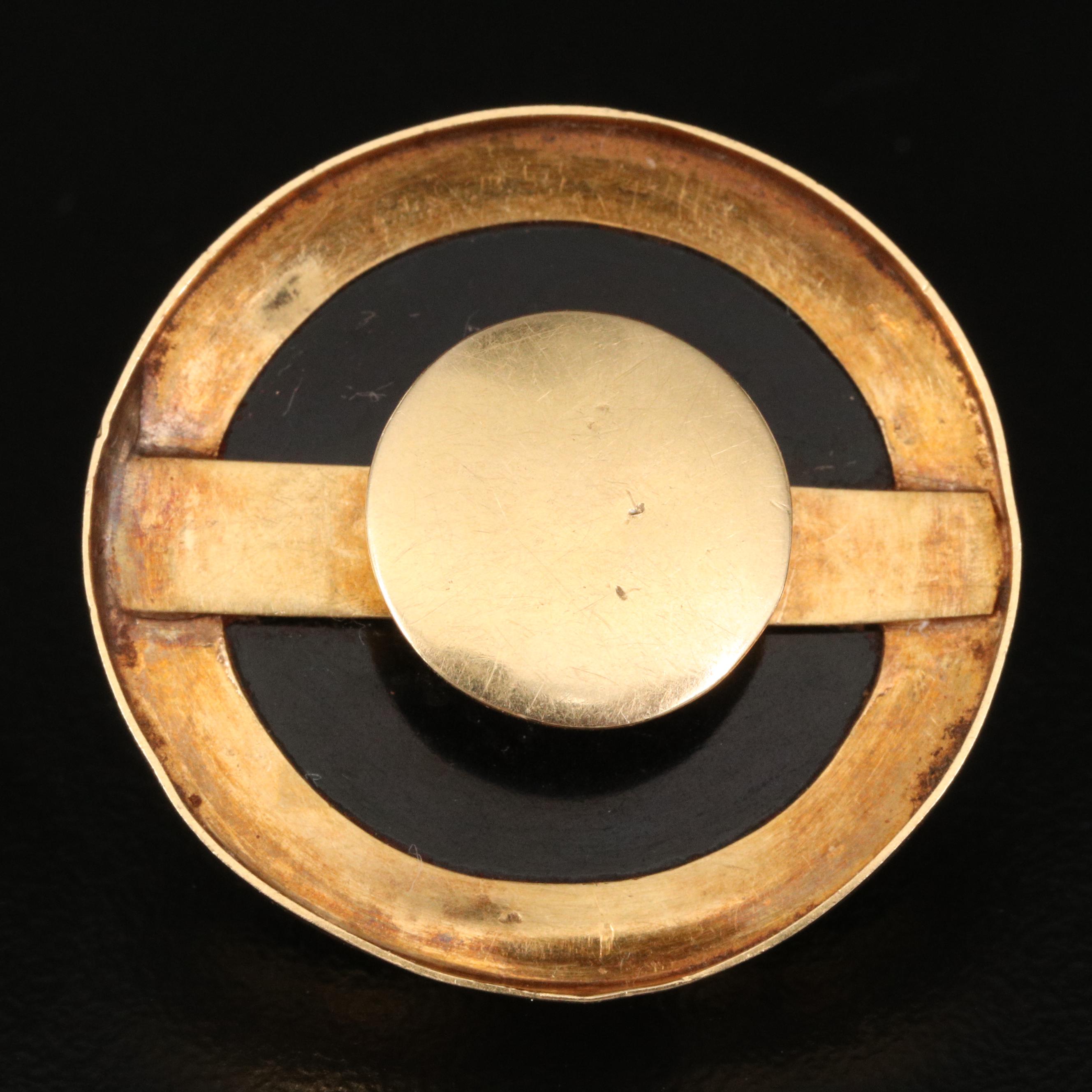 Mid-Victorian 14K Micromosaic "Triumph Arch of Constantine" Cufflink