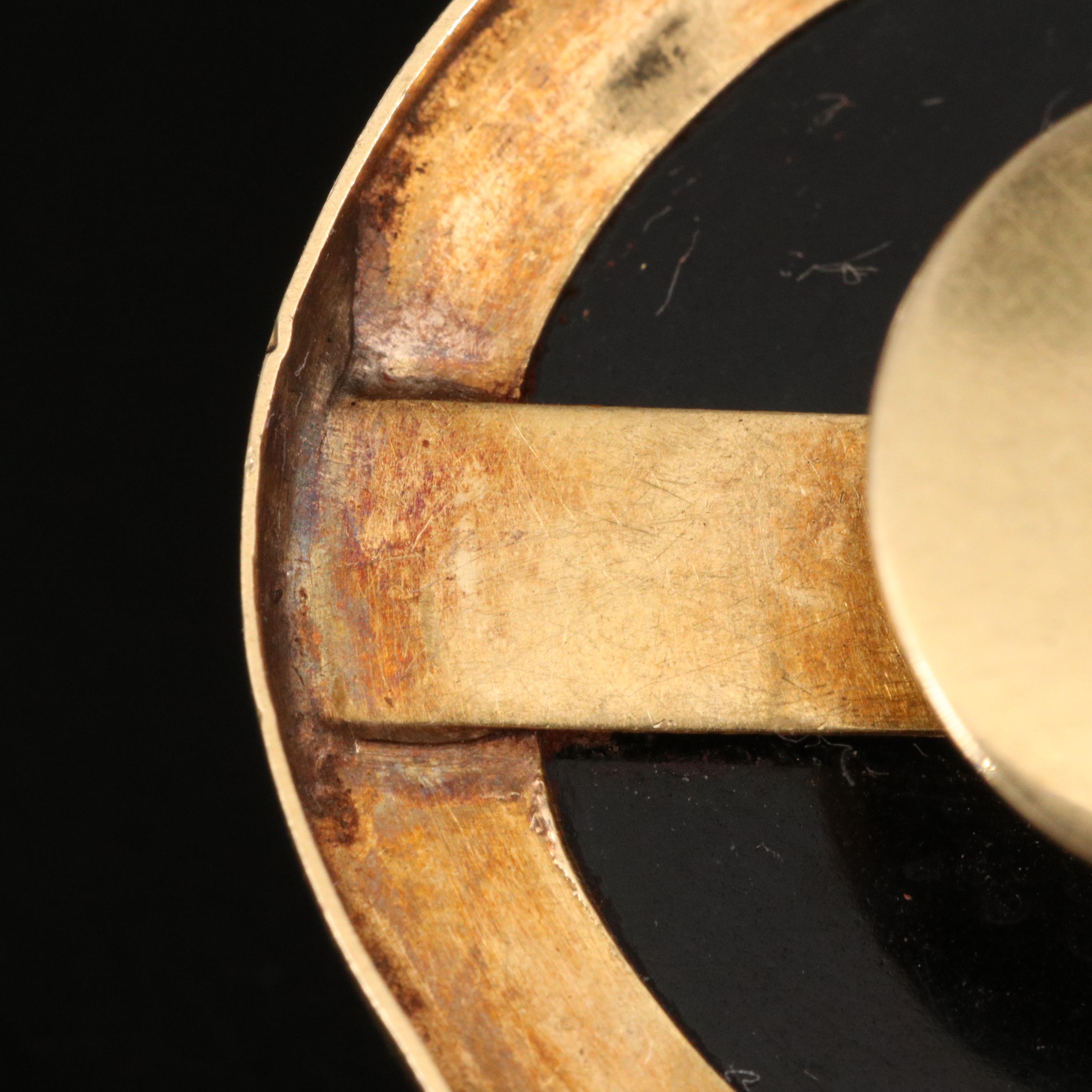 Mid-Victorian 14K Micromosaic "Triumph Arch of Constantine" Cufflink