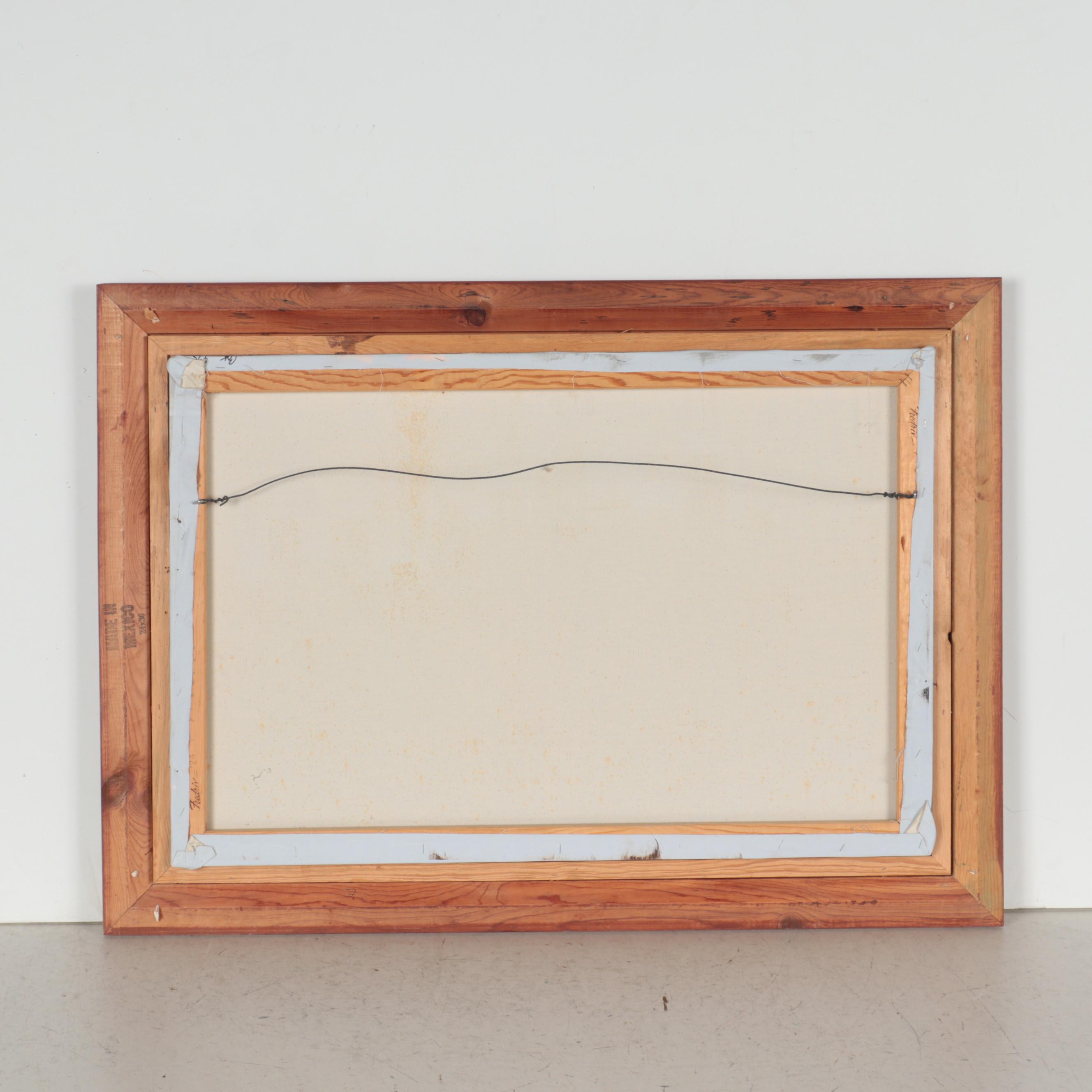 W. Bonsall Abstract Cityscape Oil Painting, Late 20th Century