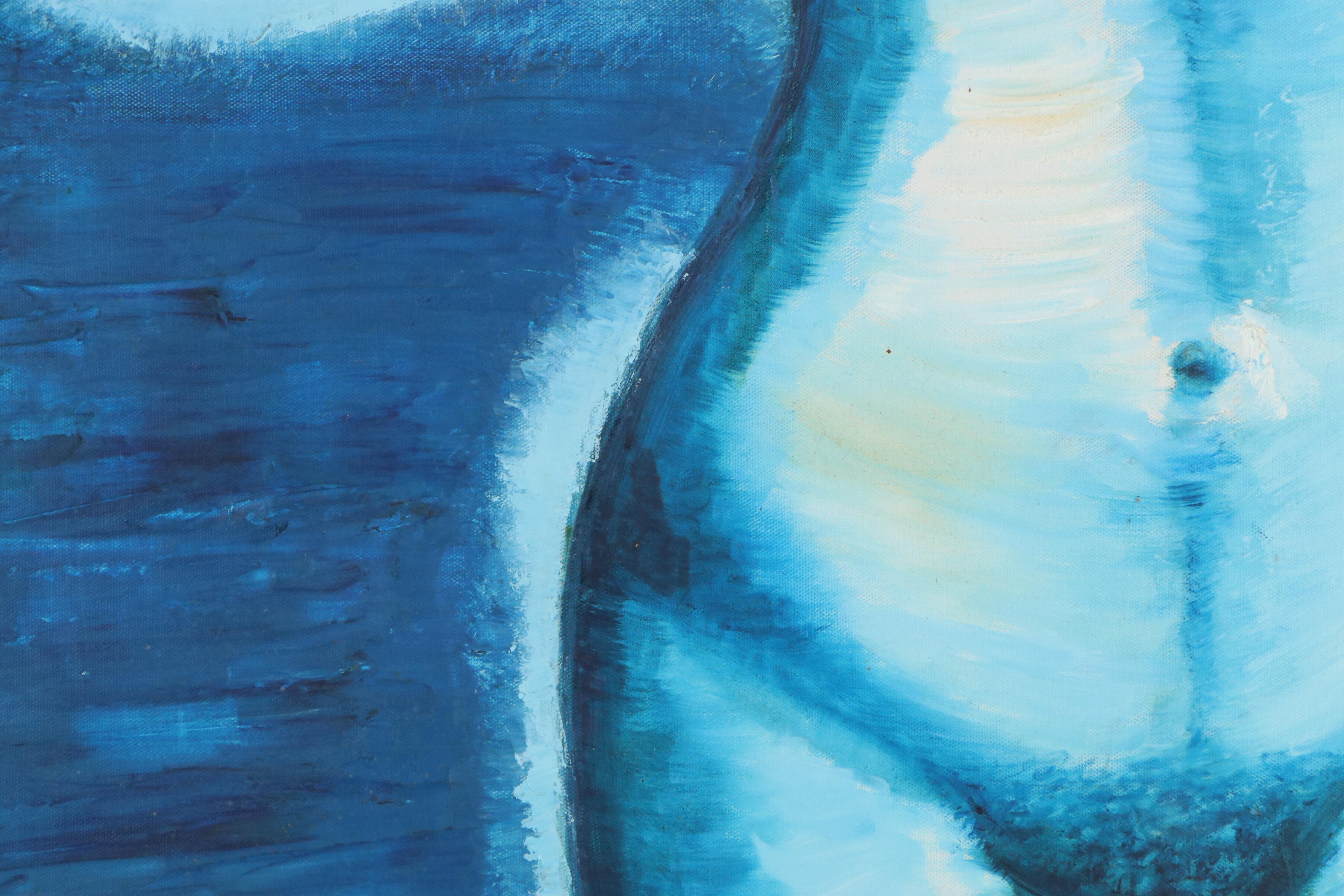 Monochrome Oil Painting of a Standing Nude, Circa 2000