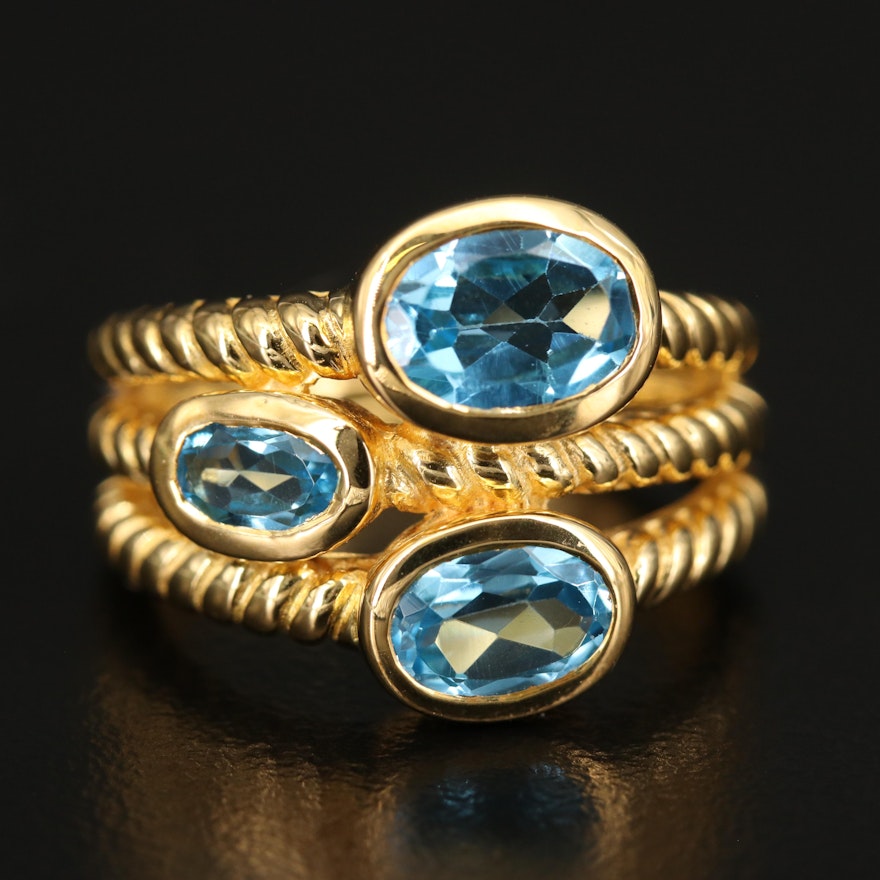 Sterling Silver Swiss Blue Topaz Ring