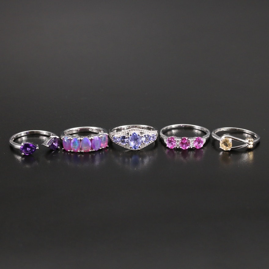 Sterling Gemstone Rings