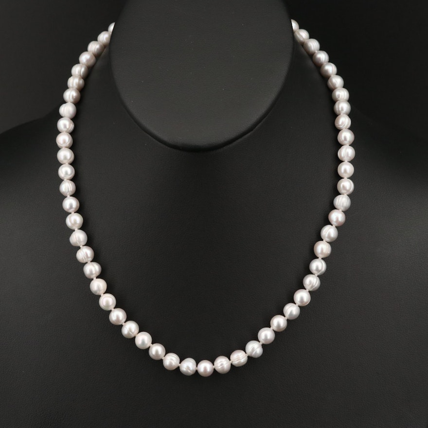 Pearl Necklace with 14K Clasp