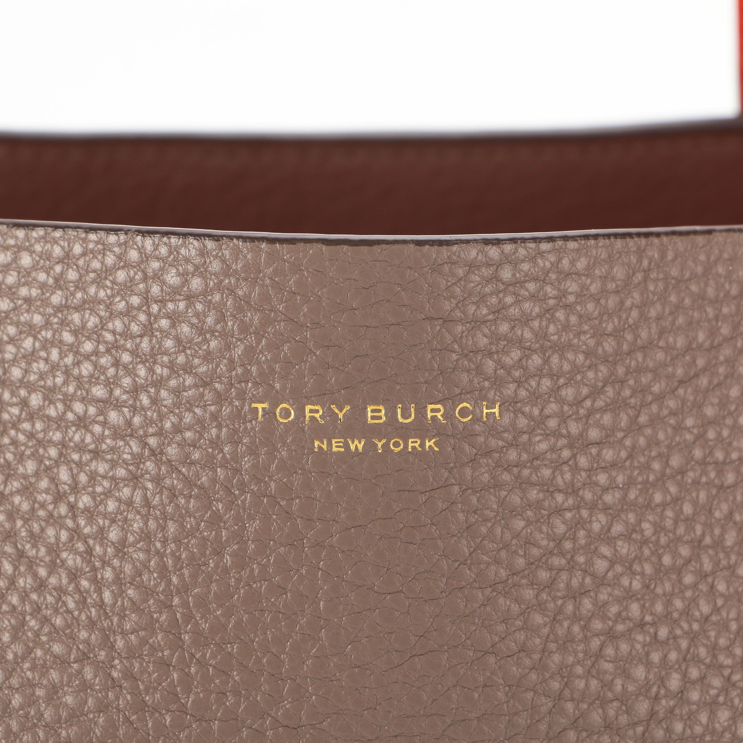 Tory Burch Perry Reversible Pebbled Leather Tote with Accessory Pouch