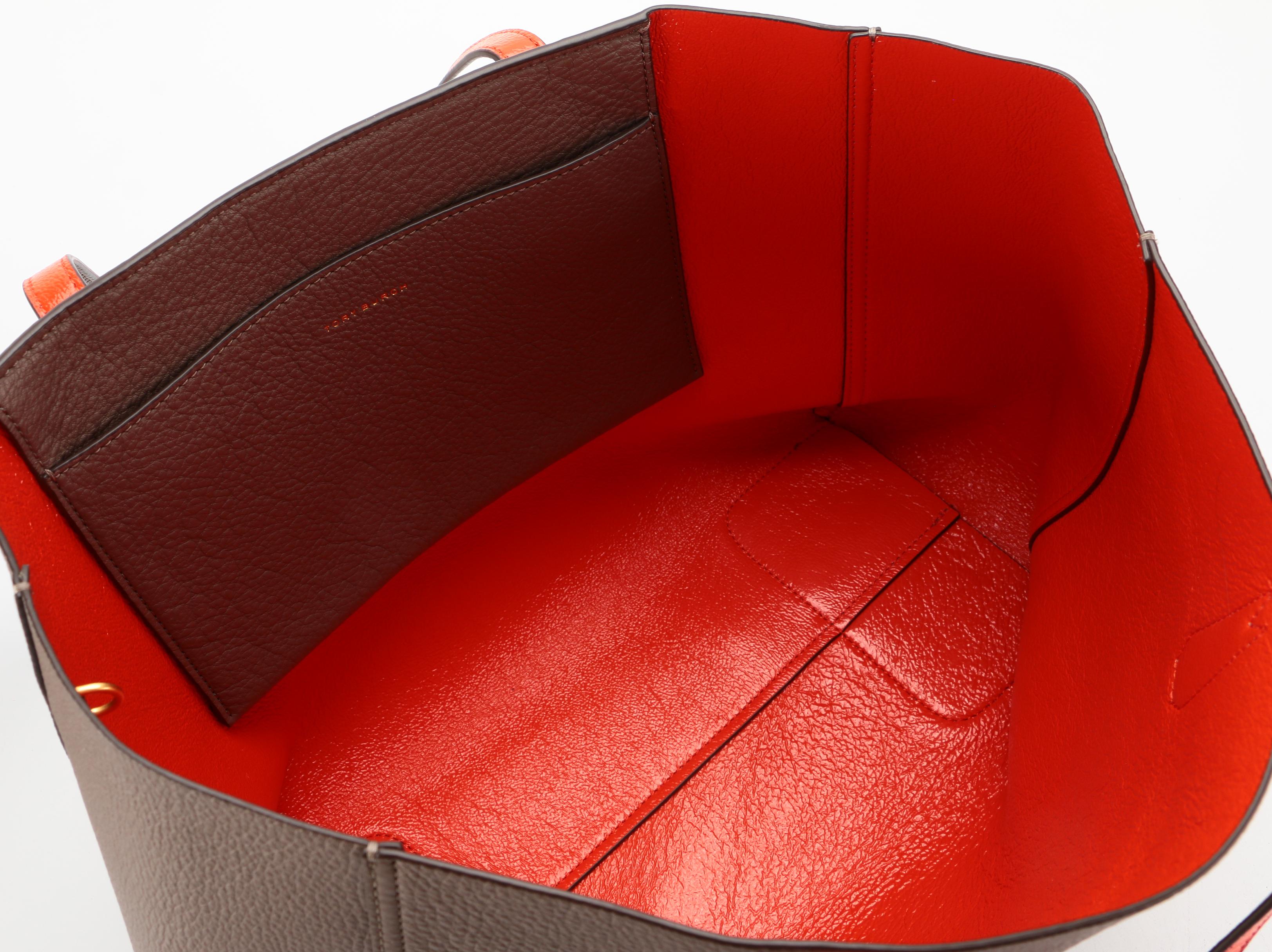 Tory Burch Perry Reversible Pebbled Leather Tote with Accessory Pouch