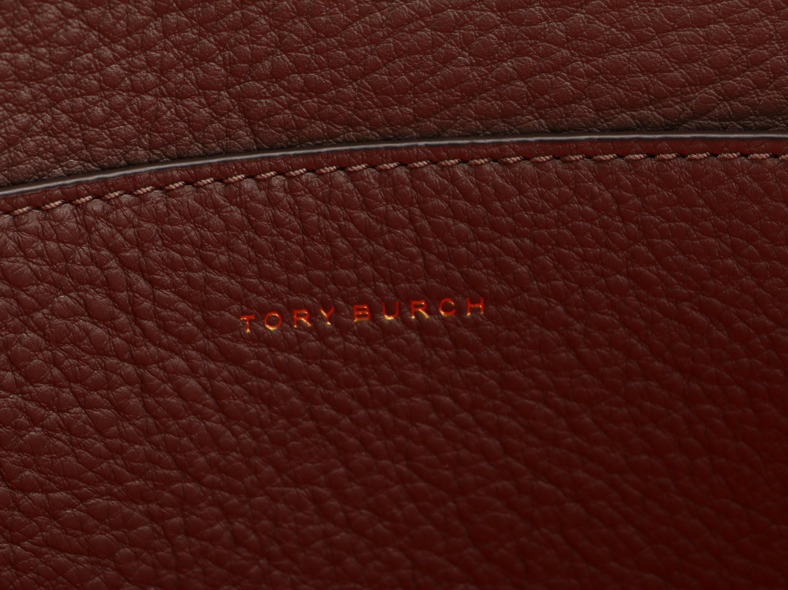 Tory Burch Perry Reversible Pebbled Leather Tote with Accessory Pouch