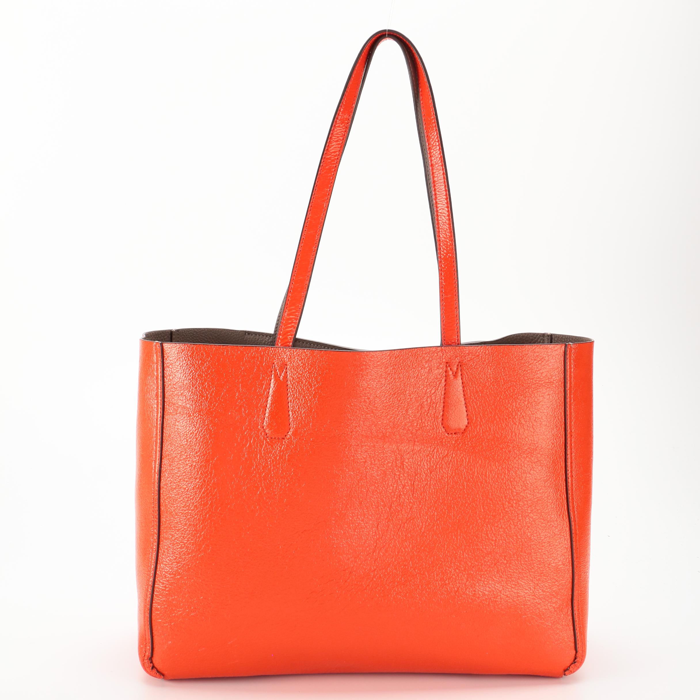 Tory Burch Perry Reversible Pebbled Leather Tote with Accessory Pouch