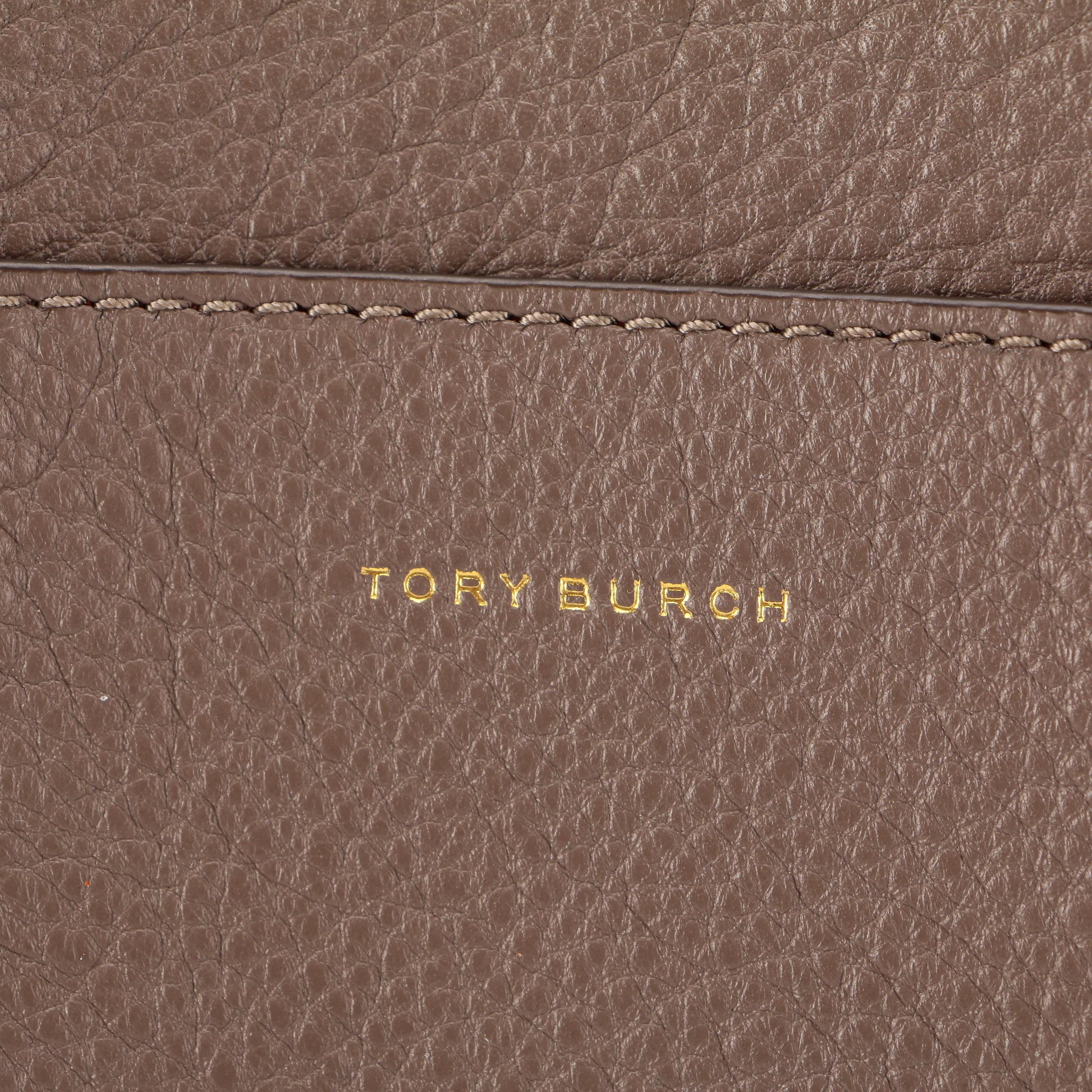 Tory Burch Perry Reversible Pebbled Leather Tote with Accessory Pouch