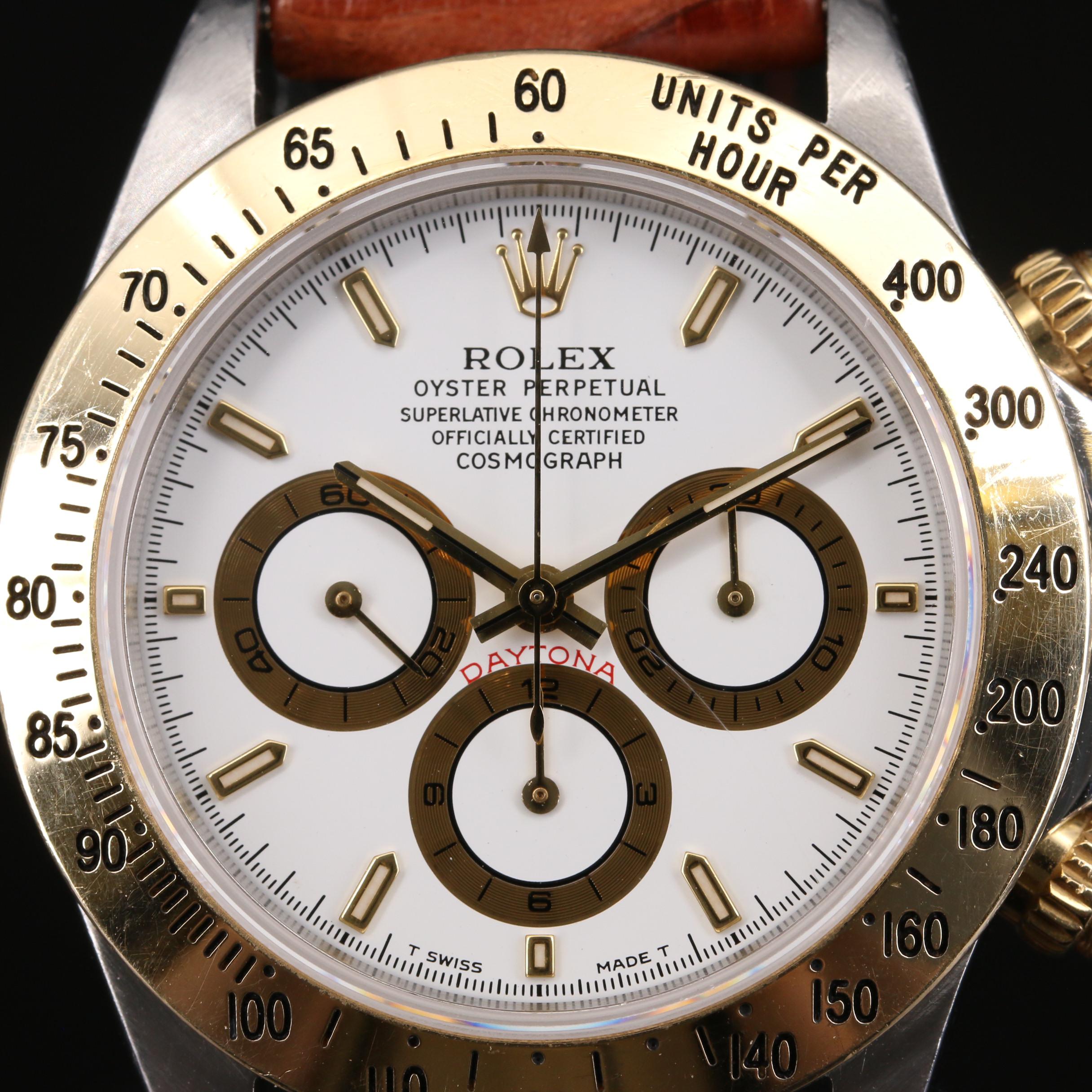 1997 Rolex Daytona 16523 Zenith 18K Gold and Stainless Steel Watch