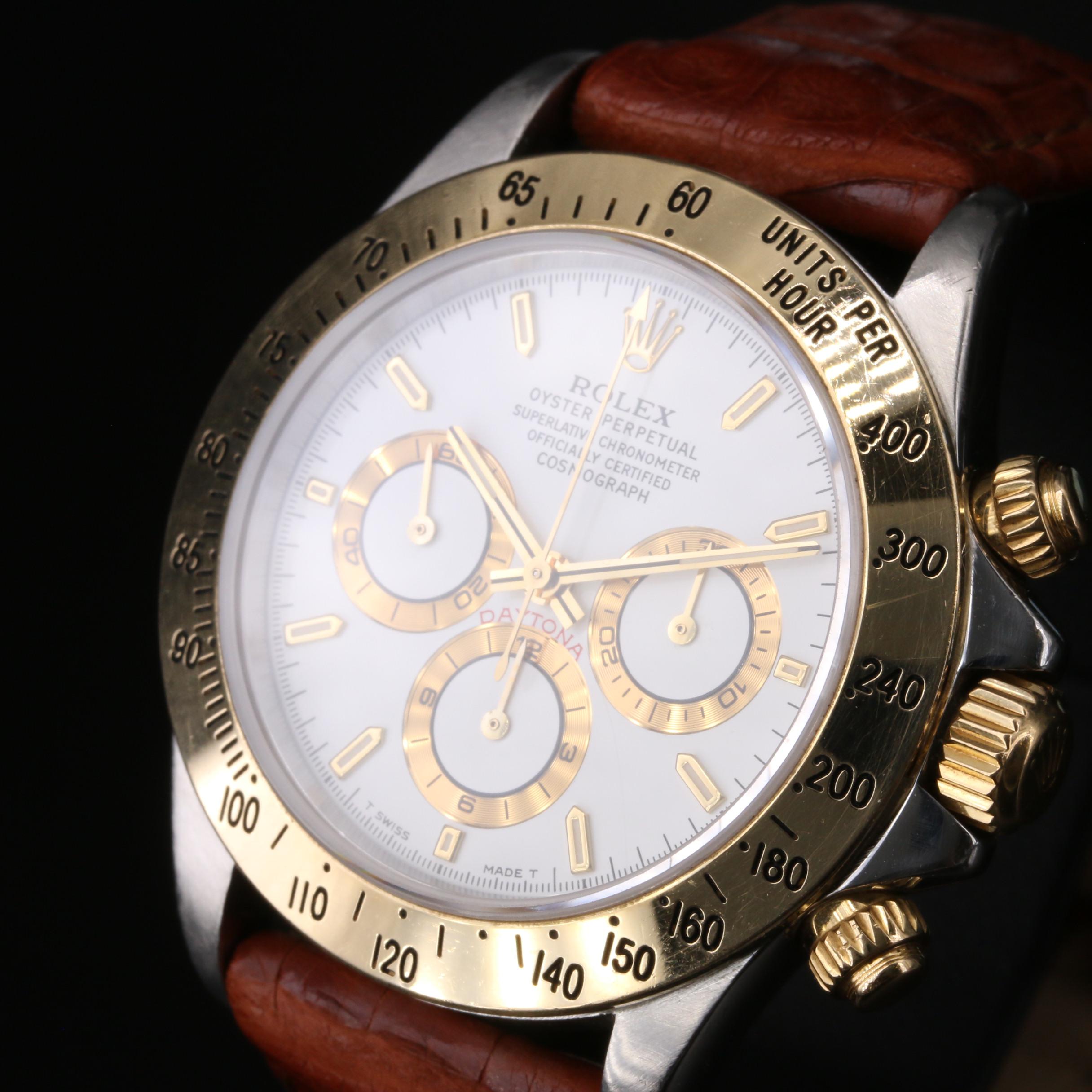 1997 Rolex Daytona 16523 Zenith 18K Gold and Stainless Steel Watch