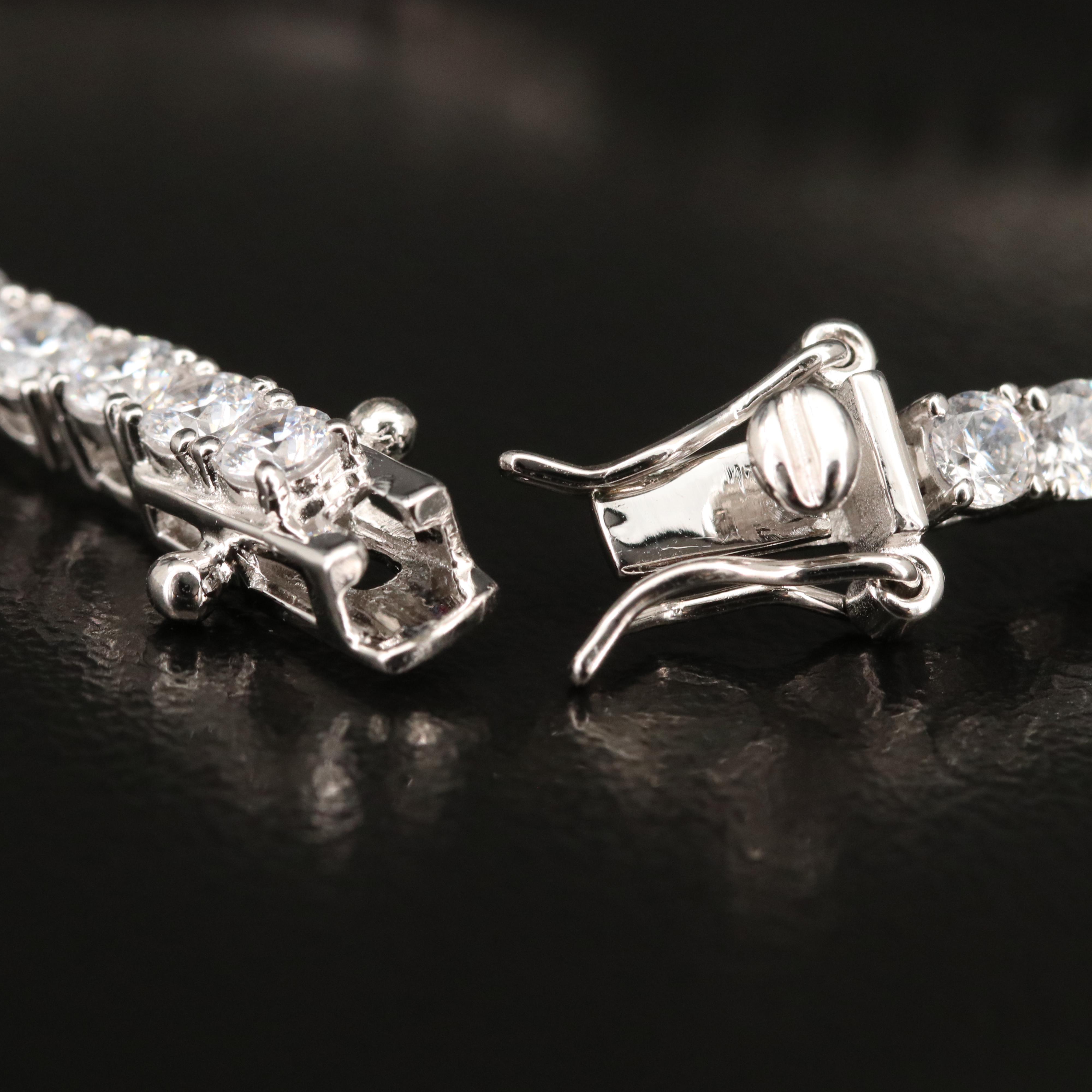 Vanna K Vintage Style Sterling Cubic Zirconia Openwork Pendant Line Bracelet