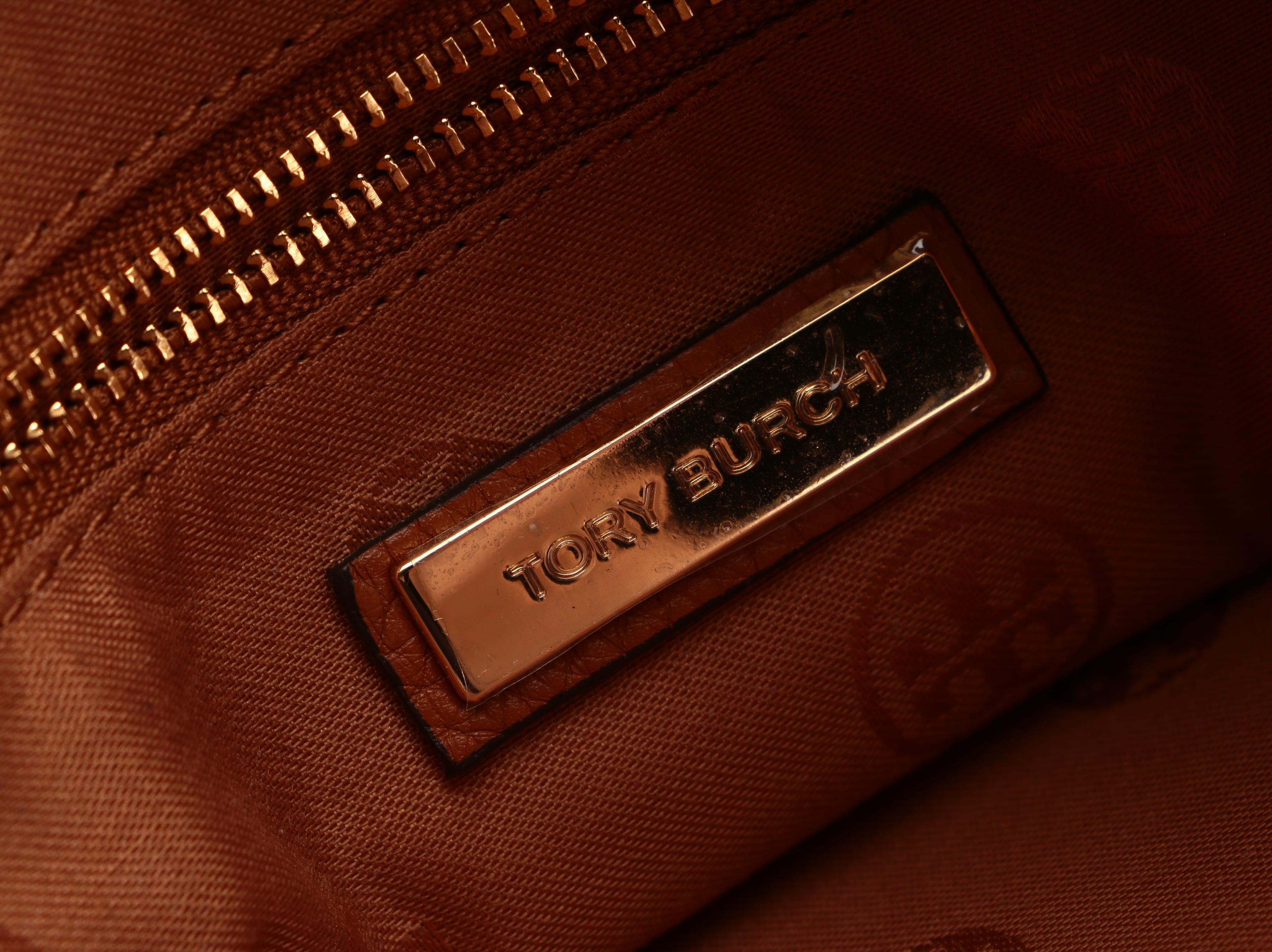 Tory Burch Taylor Tassel Tote in Brown Pebbled Leather with Woven Handles