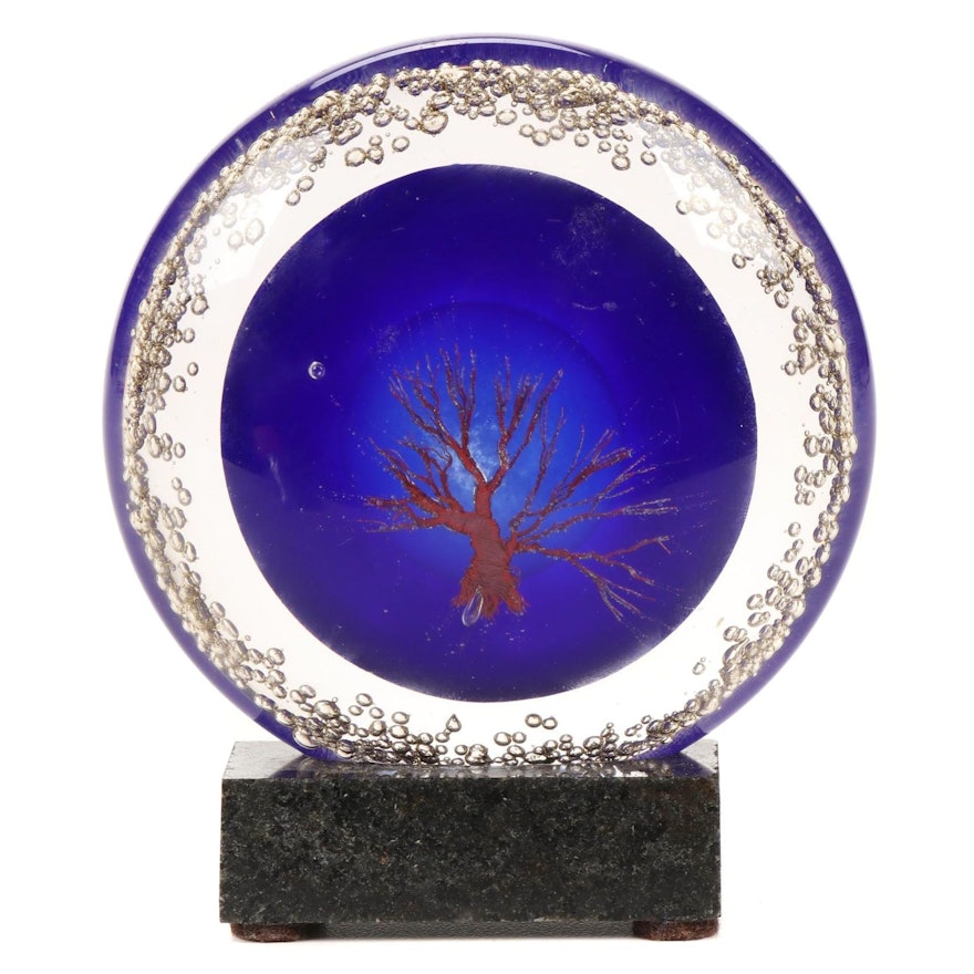Andy Hudson Copper Inclusion Handblown Art Glass Paperweight