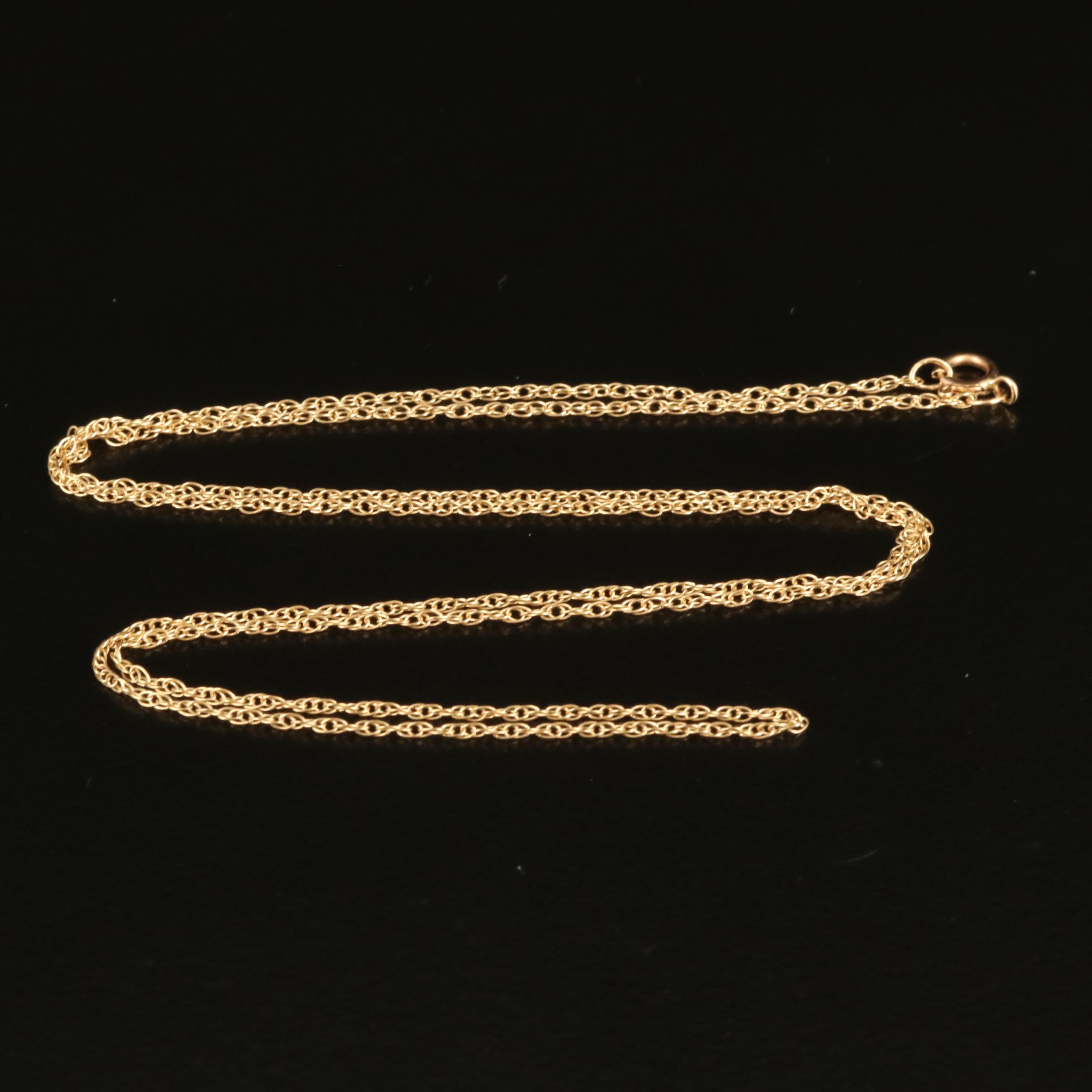 14K Loose Rope Chain Necklace
