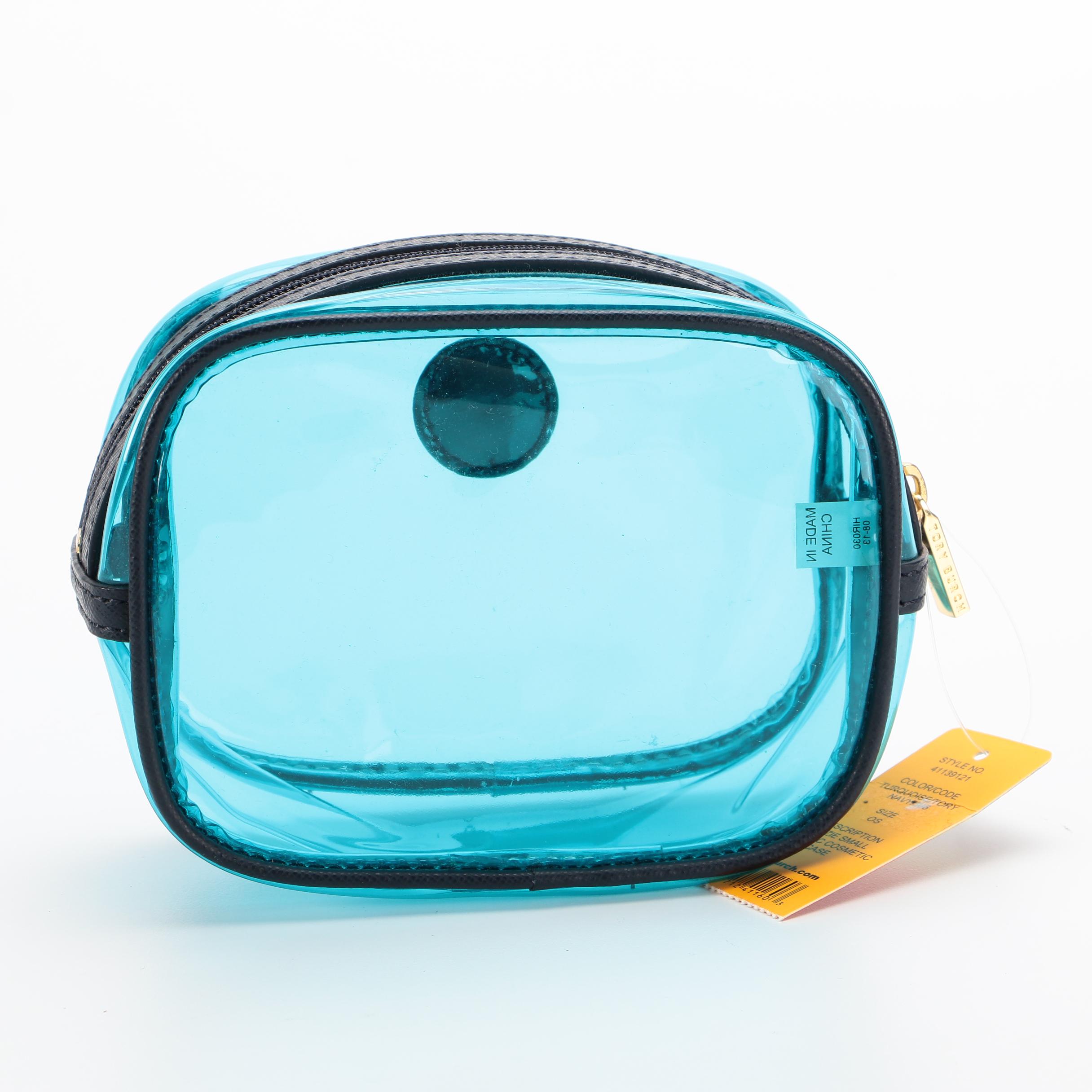 Tory Burch Navy Suede Shoulder Bag and Vinyl Cosmetics Pouch