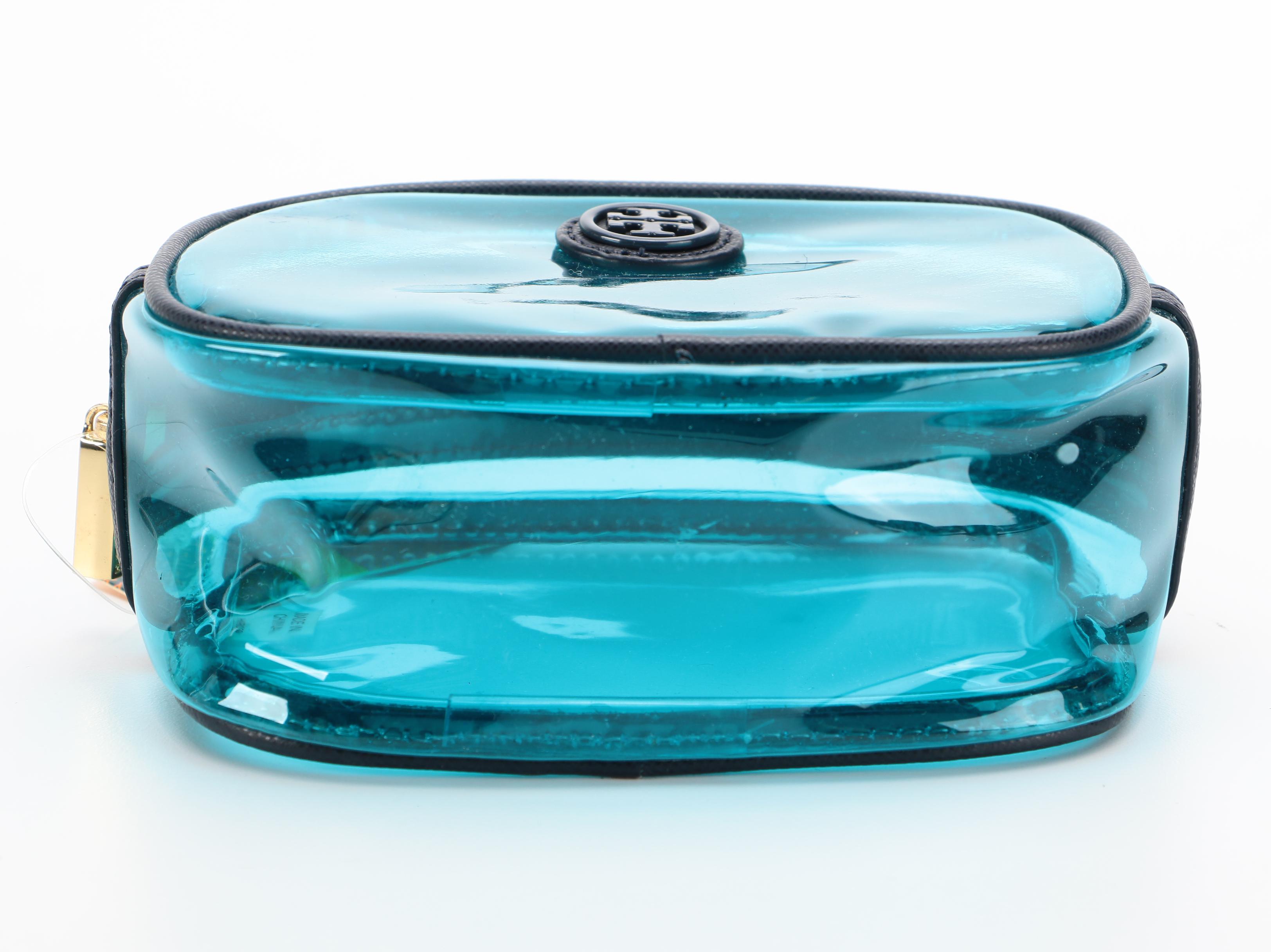 Tory Burch Navy Suede Shoulder Bag and Vinyl Cosmetics Pouch