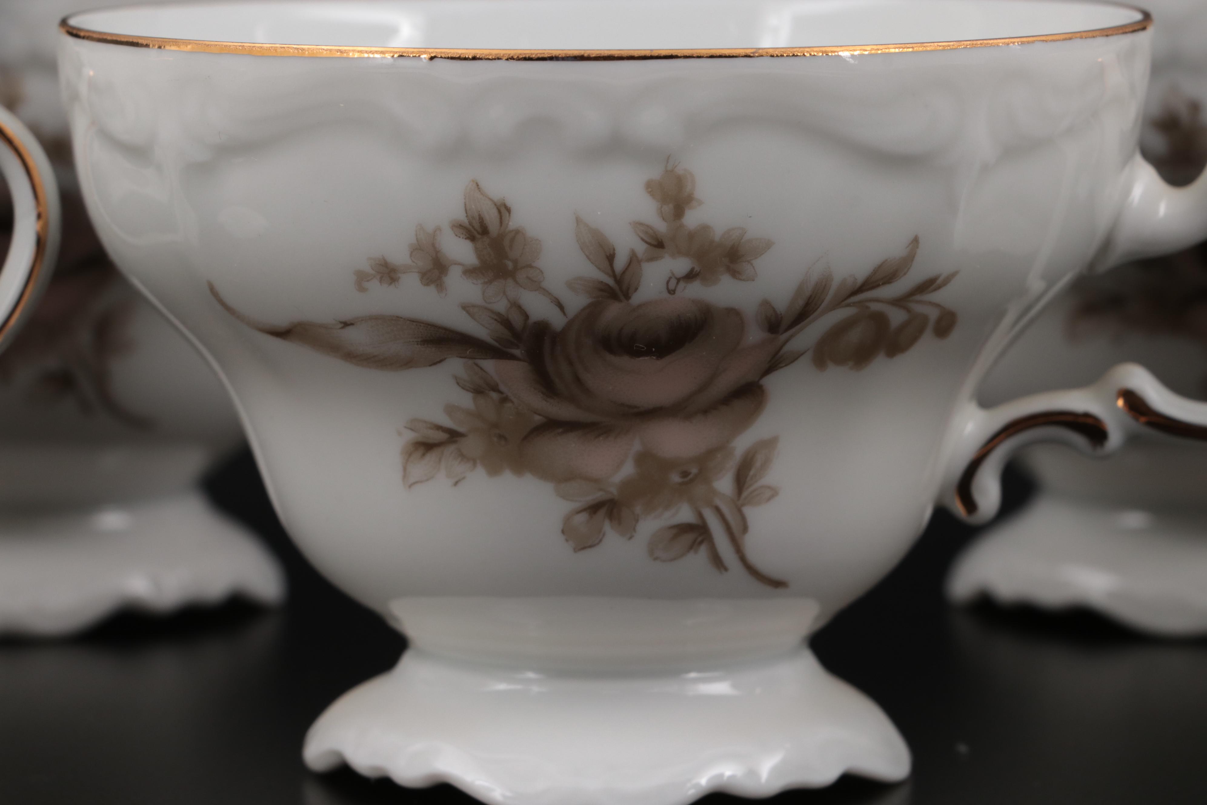 Johann Haviland German "Sepia Rose" Bone China, 20th Century