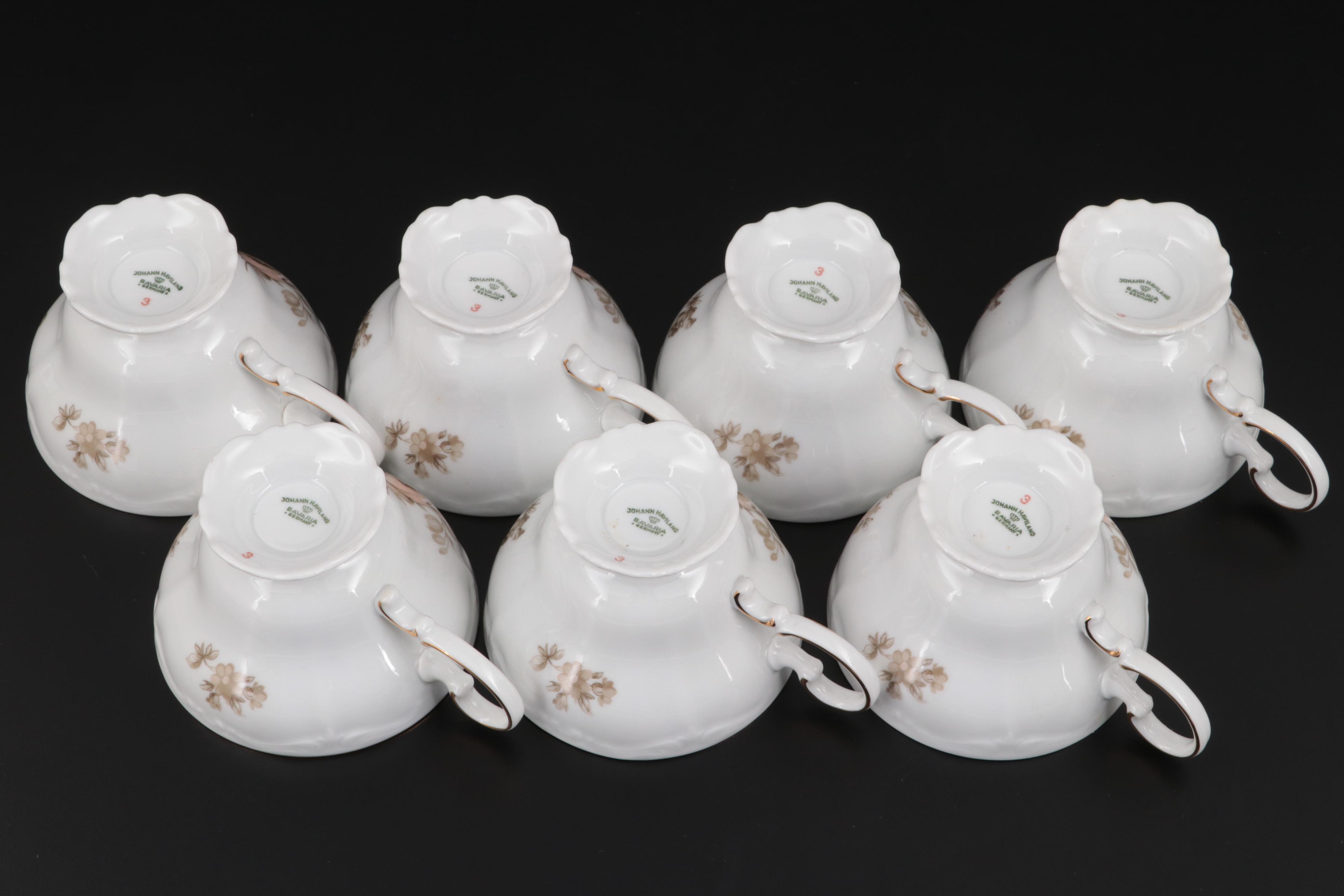 Johann Haviland German "Sepia Rose" Bone China, 20th Century