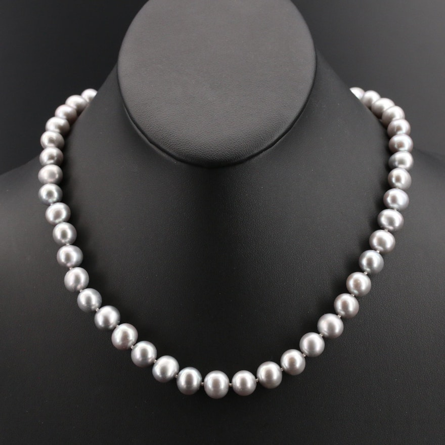 Pearl Necklace with Sterling Clasp