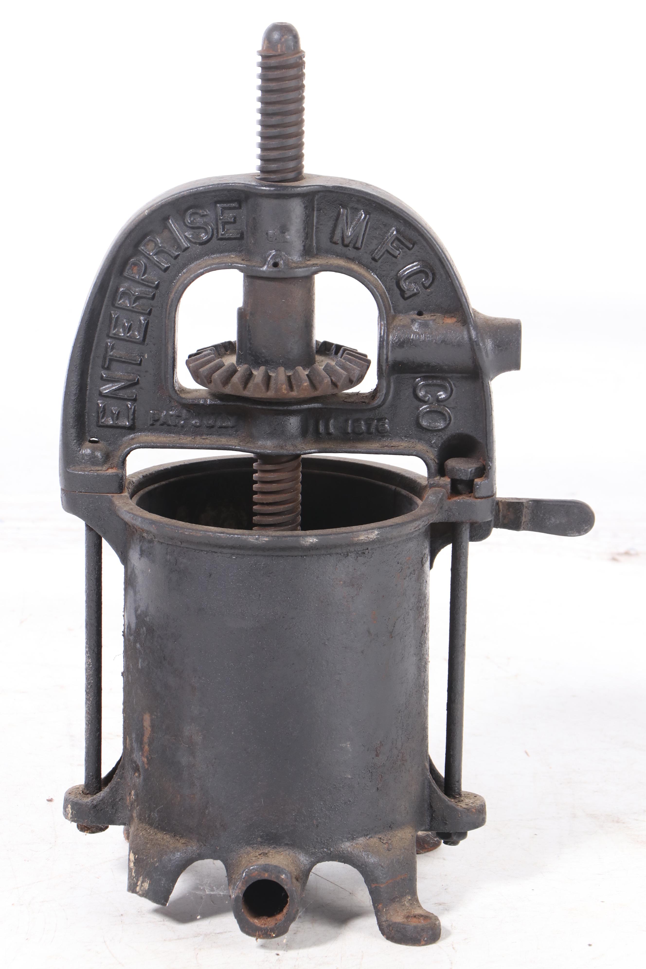 Enterprise Mfg. Co. Cast Iron Sausage Stuffer Press