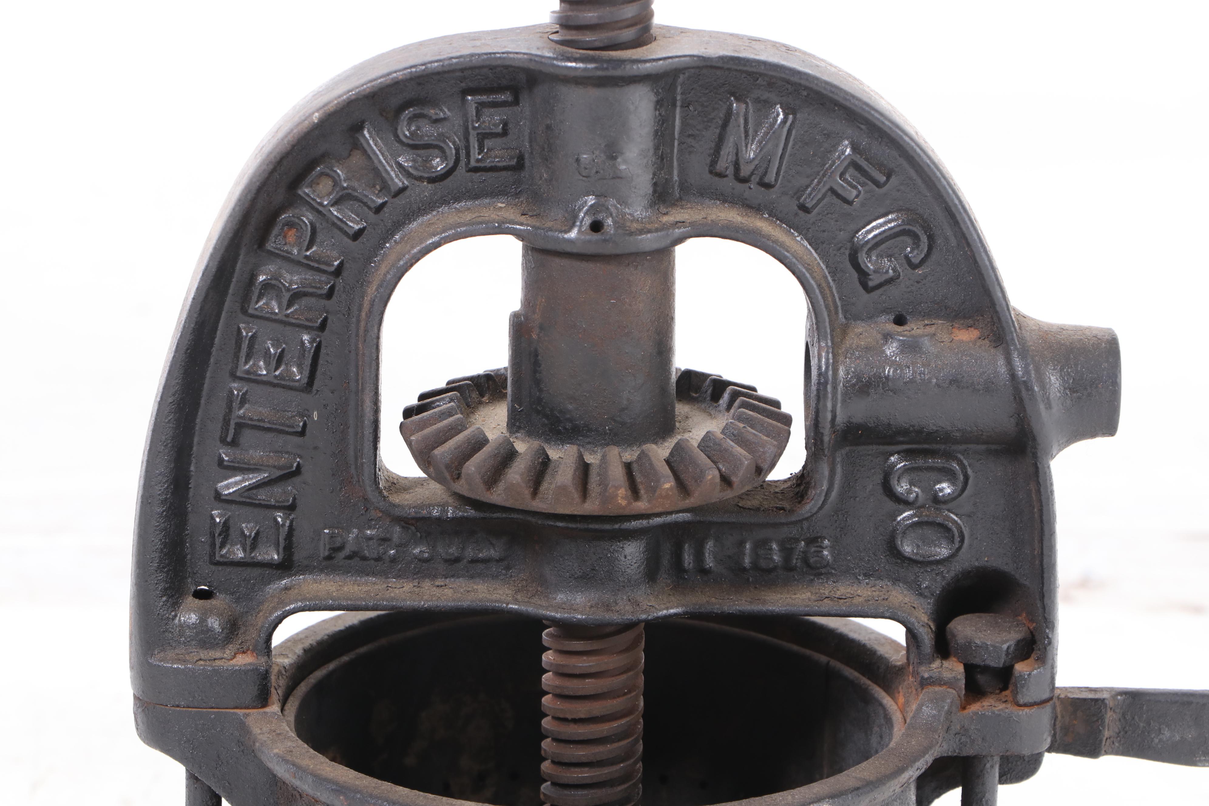 Enterprise Mfg. Co. Cast Iron Sausage Stuffer Press