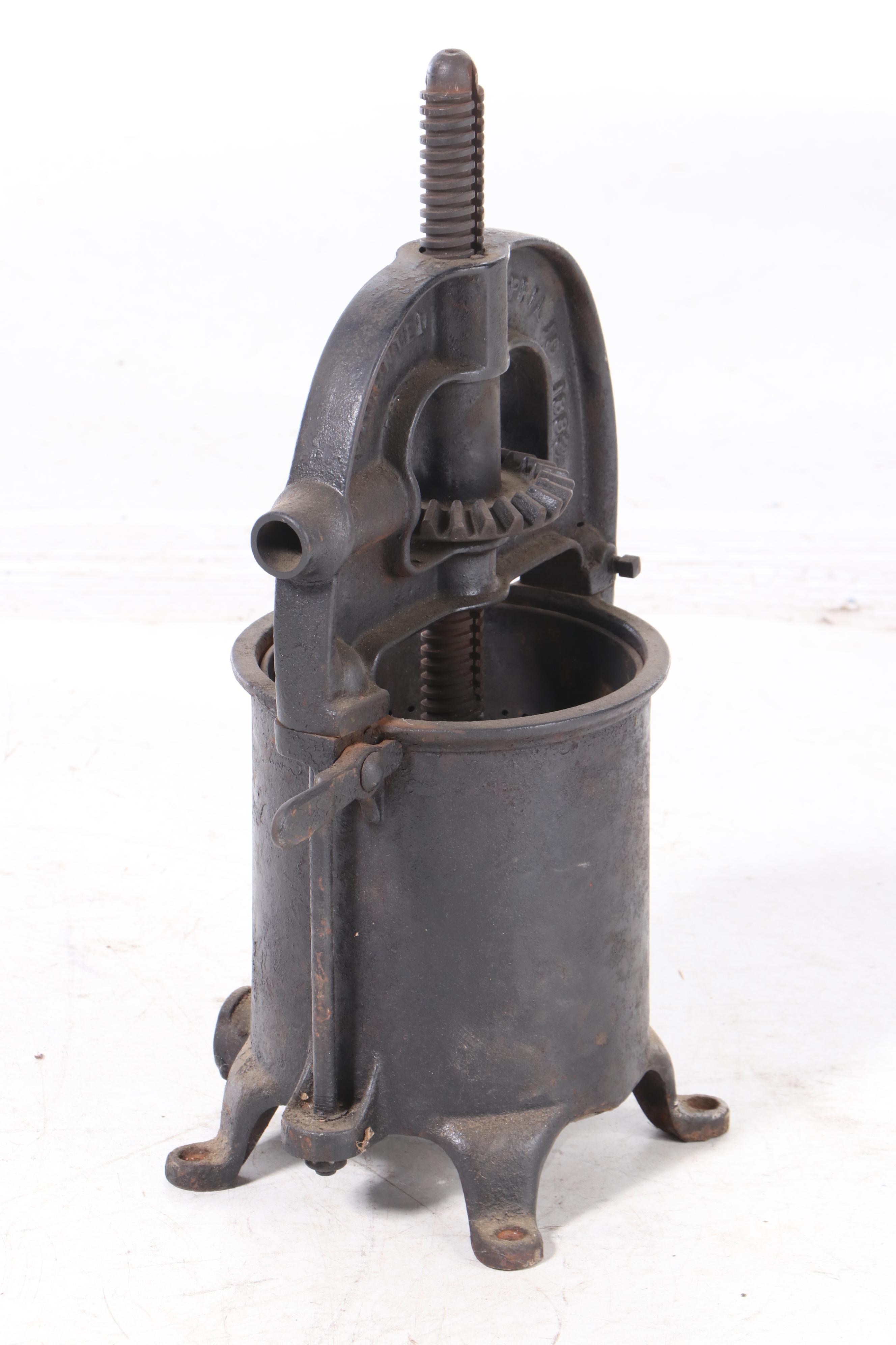 Enterprise Mfg. Co. Cast Iron Sausage Stuffer Press