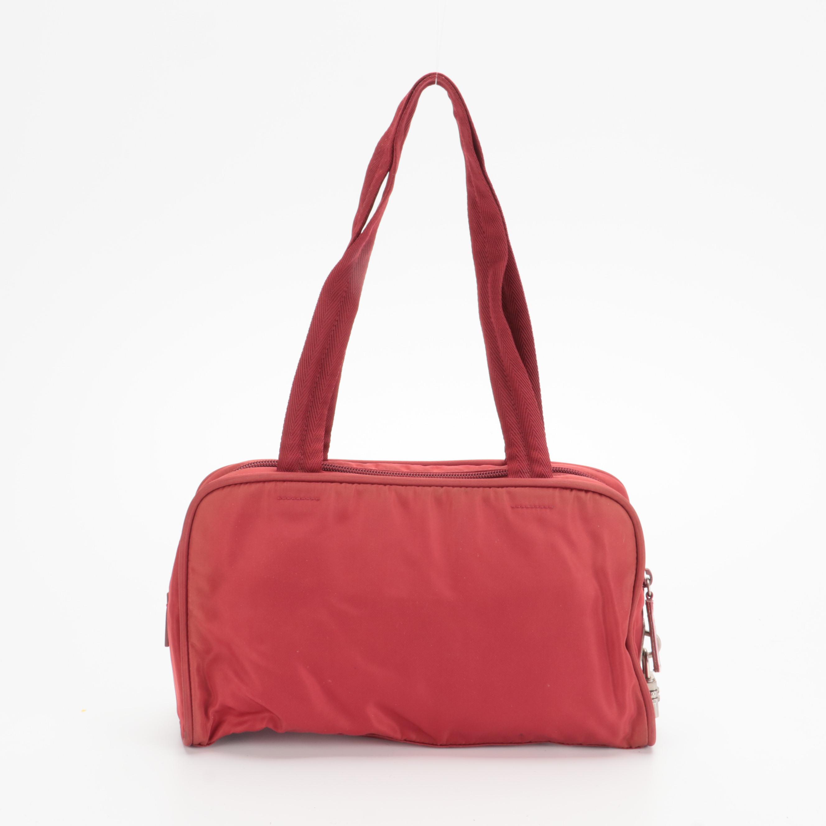 Prada Tessuto Red Nylon Shoulder Bag