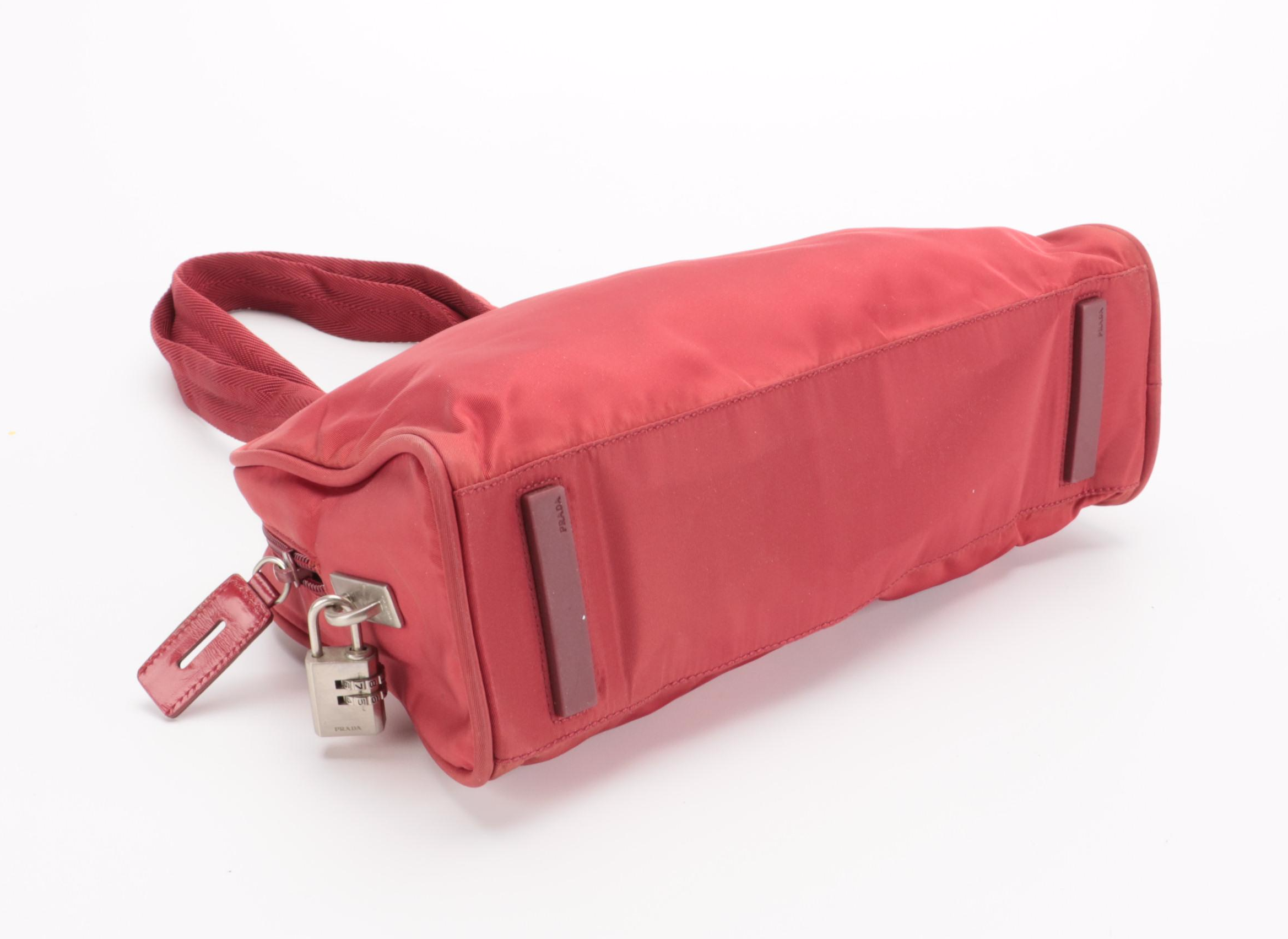 Prada Tessuto Red Nylon Shoulder Bag