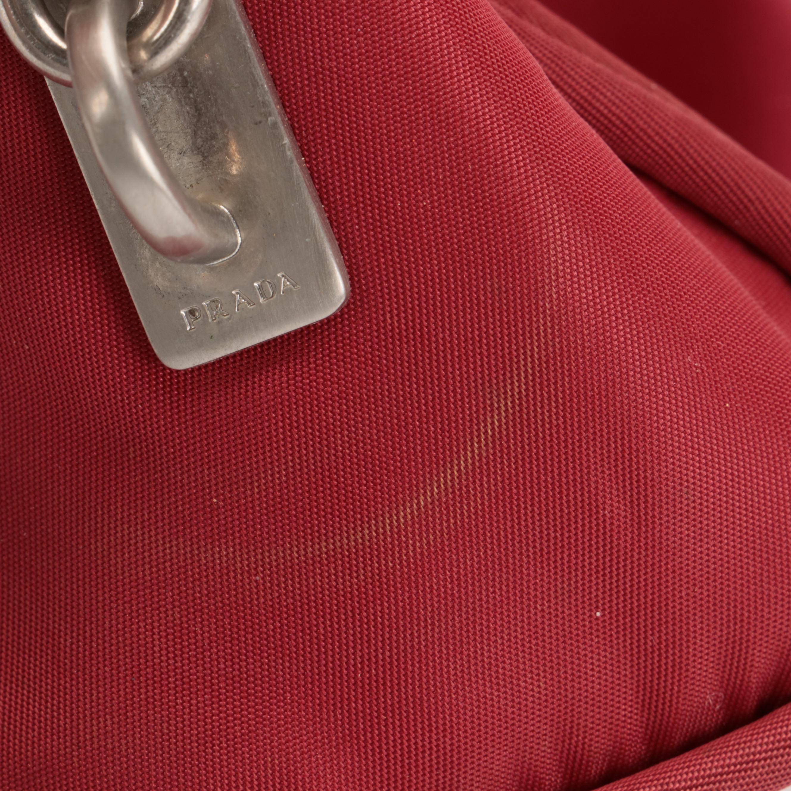 Prada Tessuto Red Nylon Shoulder Bag