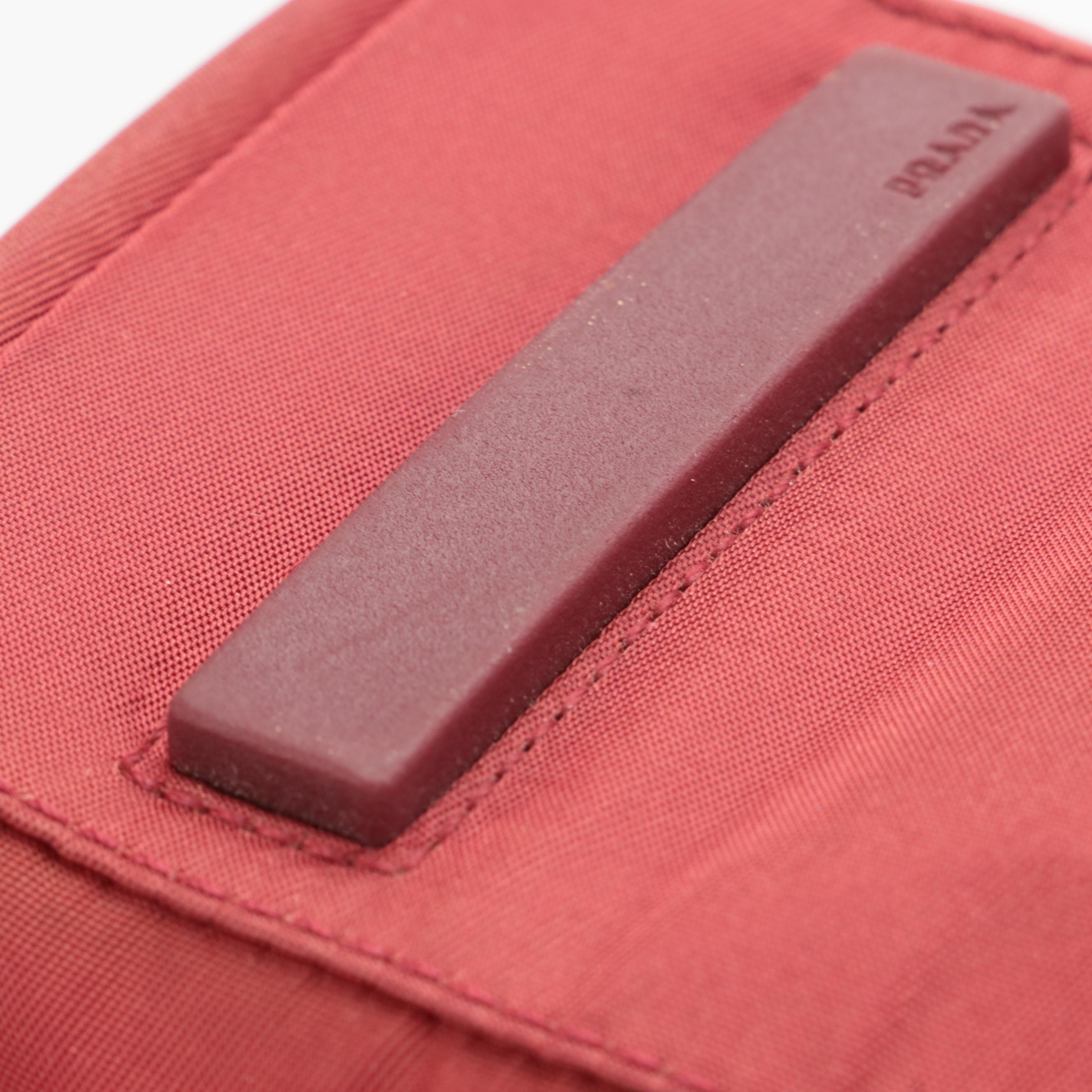 Prada Tessuto Red Nylon Shoulder Bag