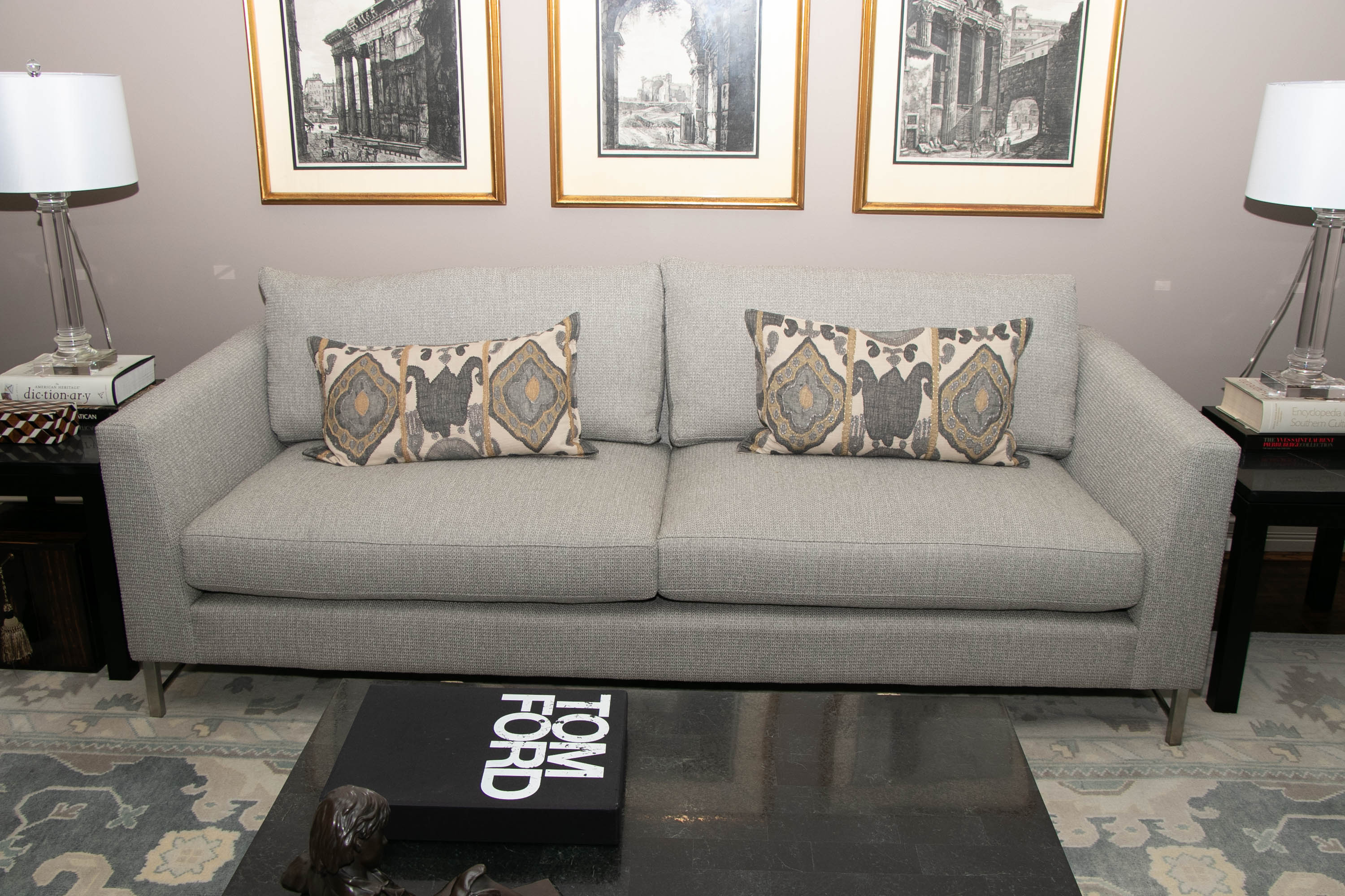 Crate & Barrel "Studio Series" Gray Upholstered Sofa