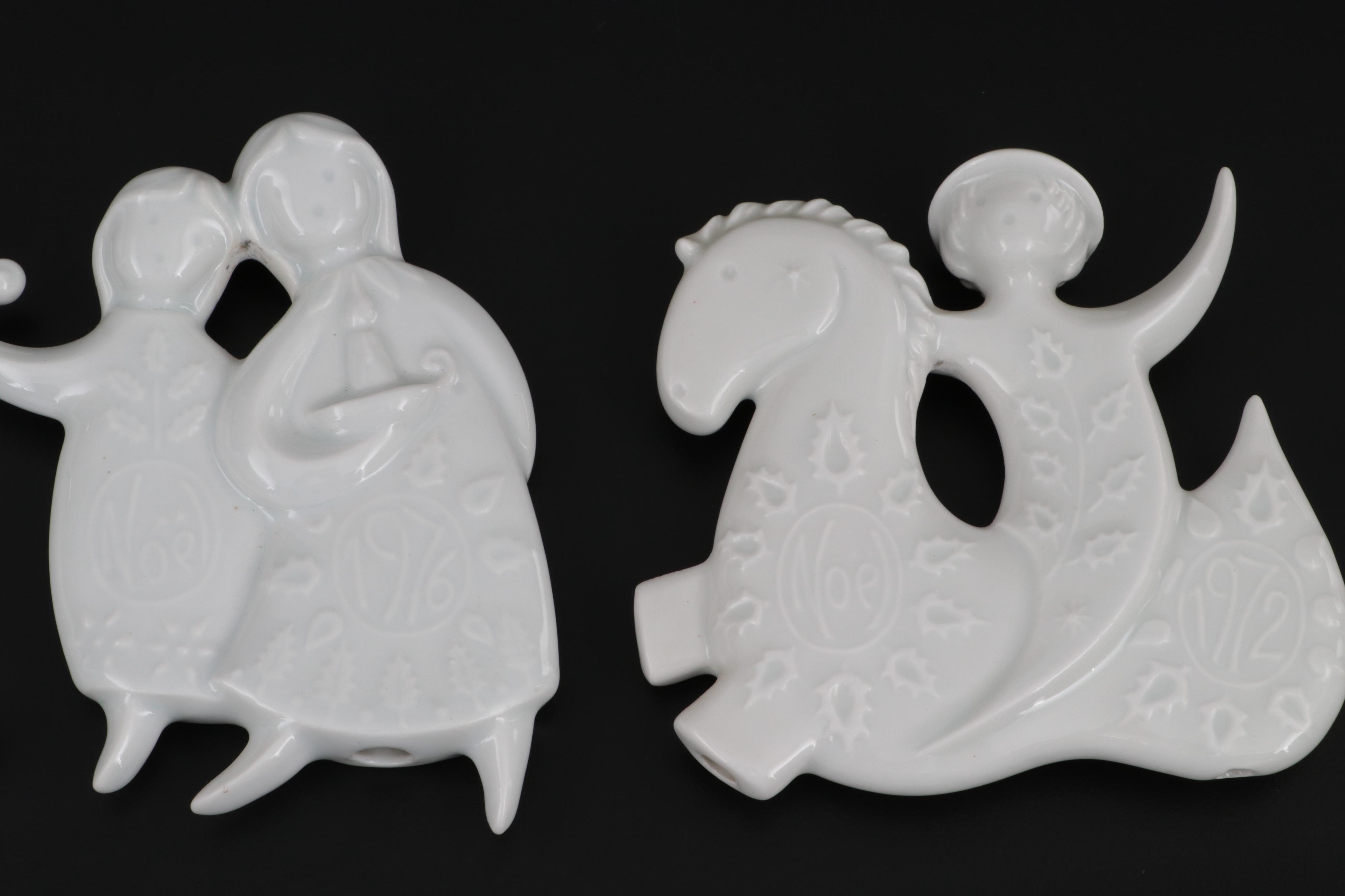 Haviland Porcelain Christmas Ornaments Including "Dancing Bells" and More