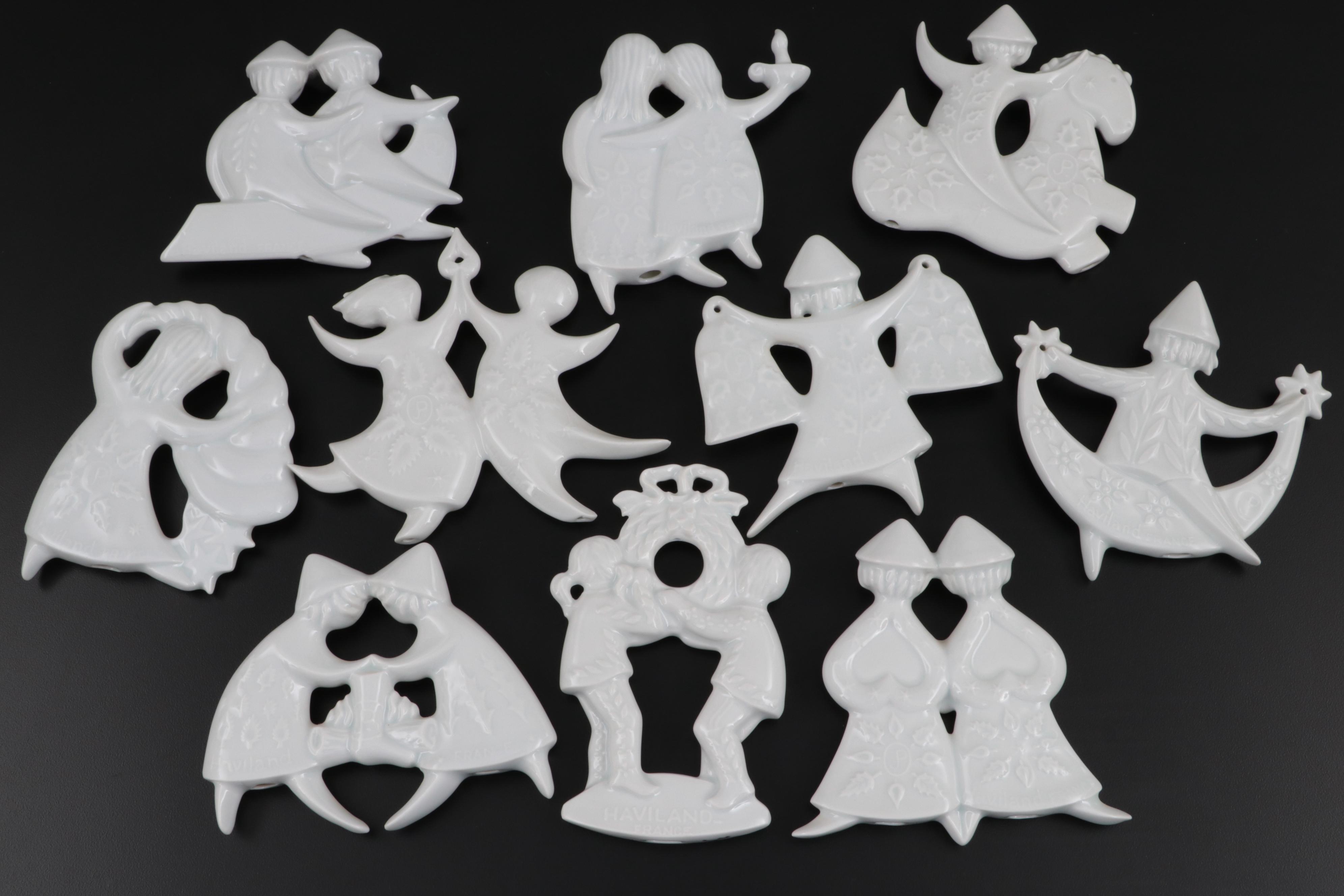 Haviland Porcelain Christmas Ornaments Including "Dancing Bells" and More