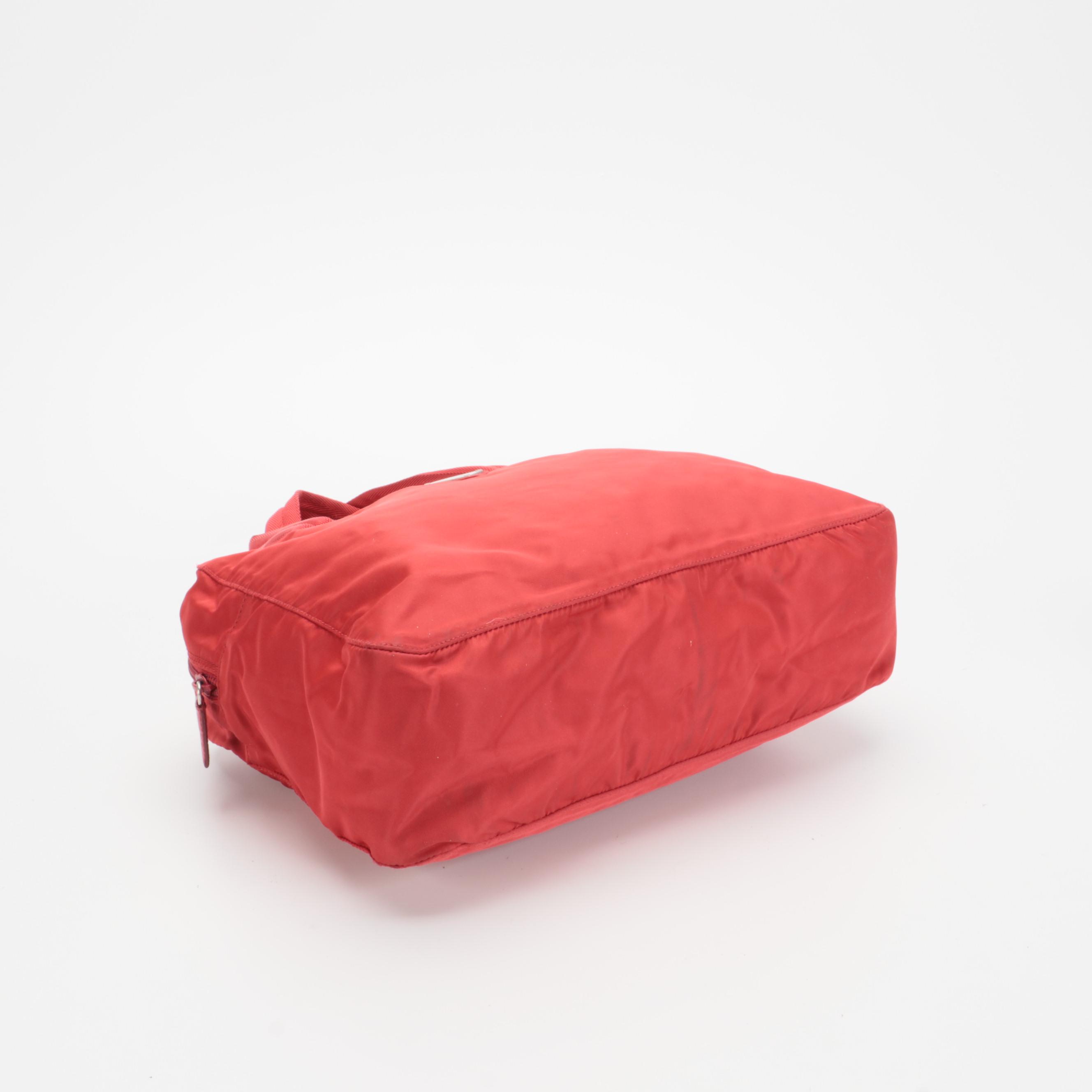 Prada Tessuto Top Handle Bag in Red Nylon