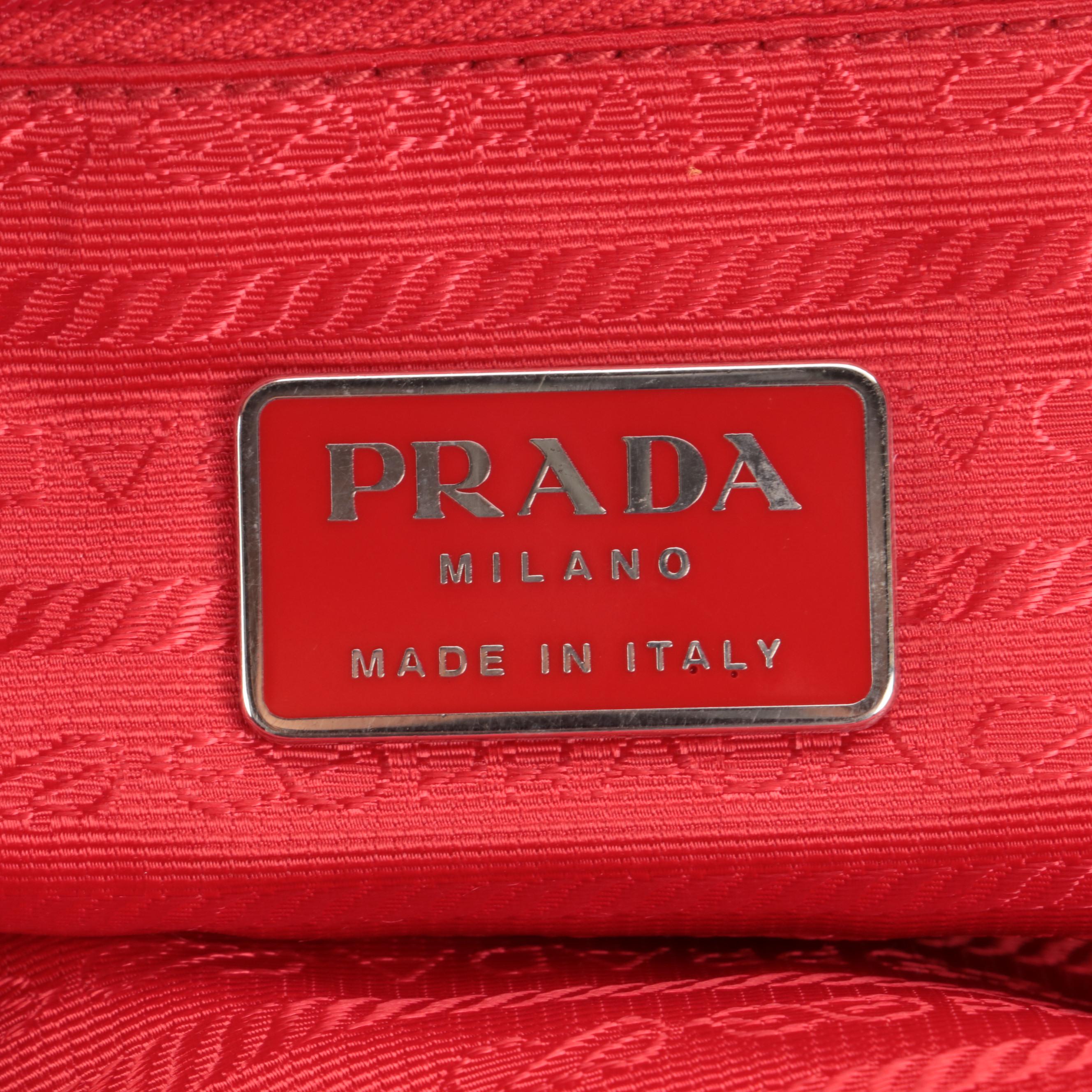 Prada Tessuto Top Handle Bag in Red Nylon