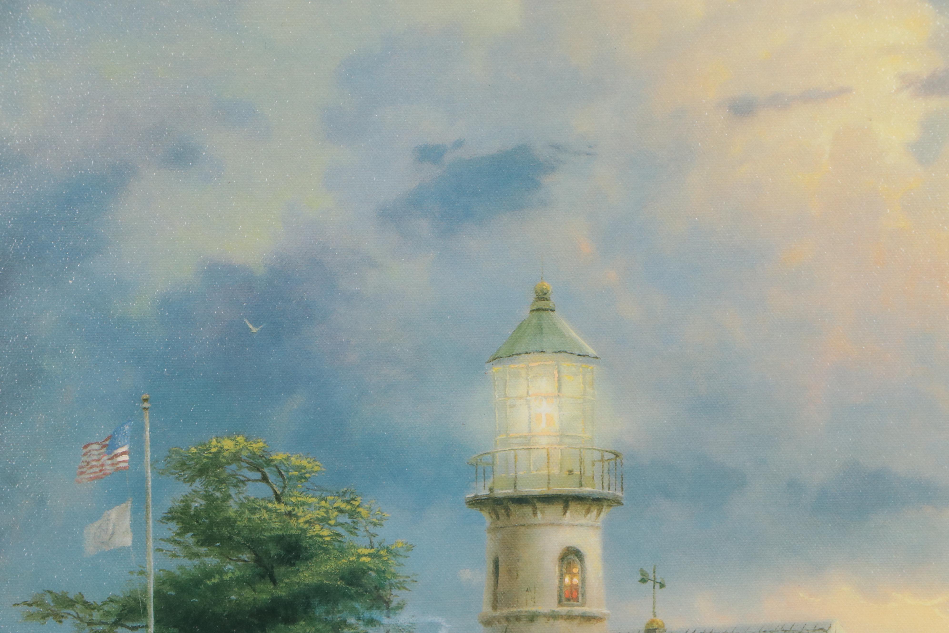 Thomas Kinkade Offset Lithograph "A Light in the Storm," 1995