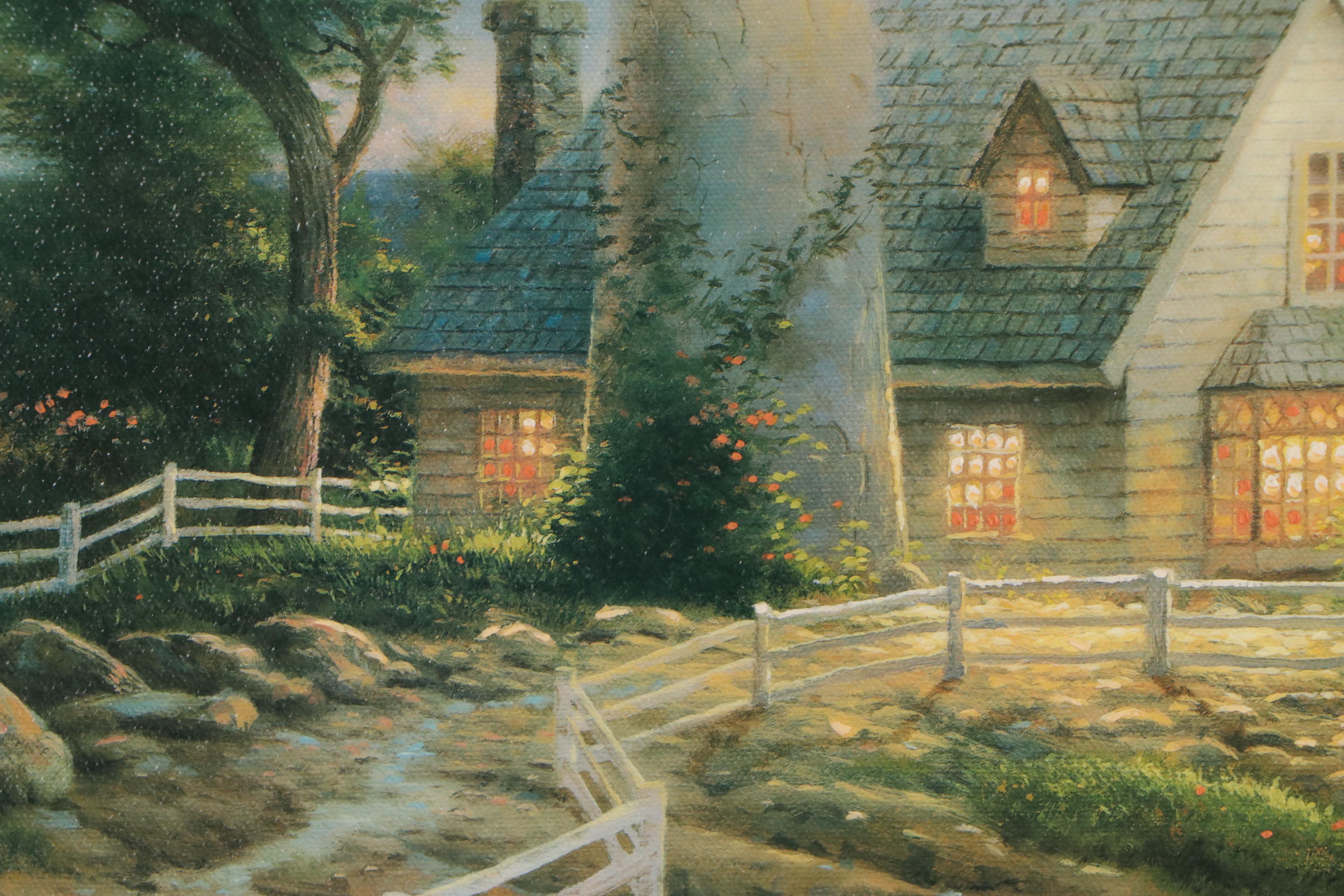 Thomas Kinkade Offset Lithograph "A Light in the Storm," 1995