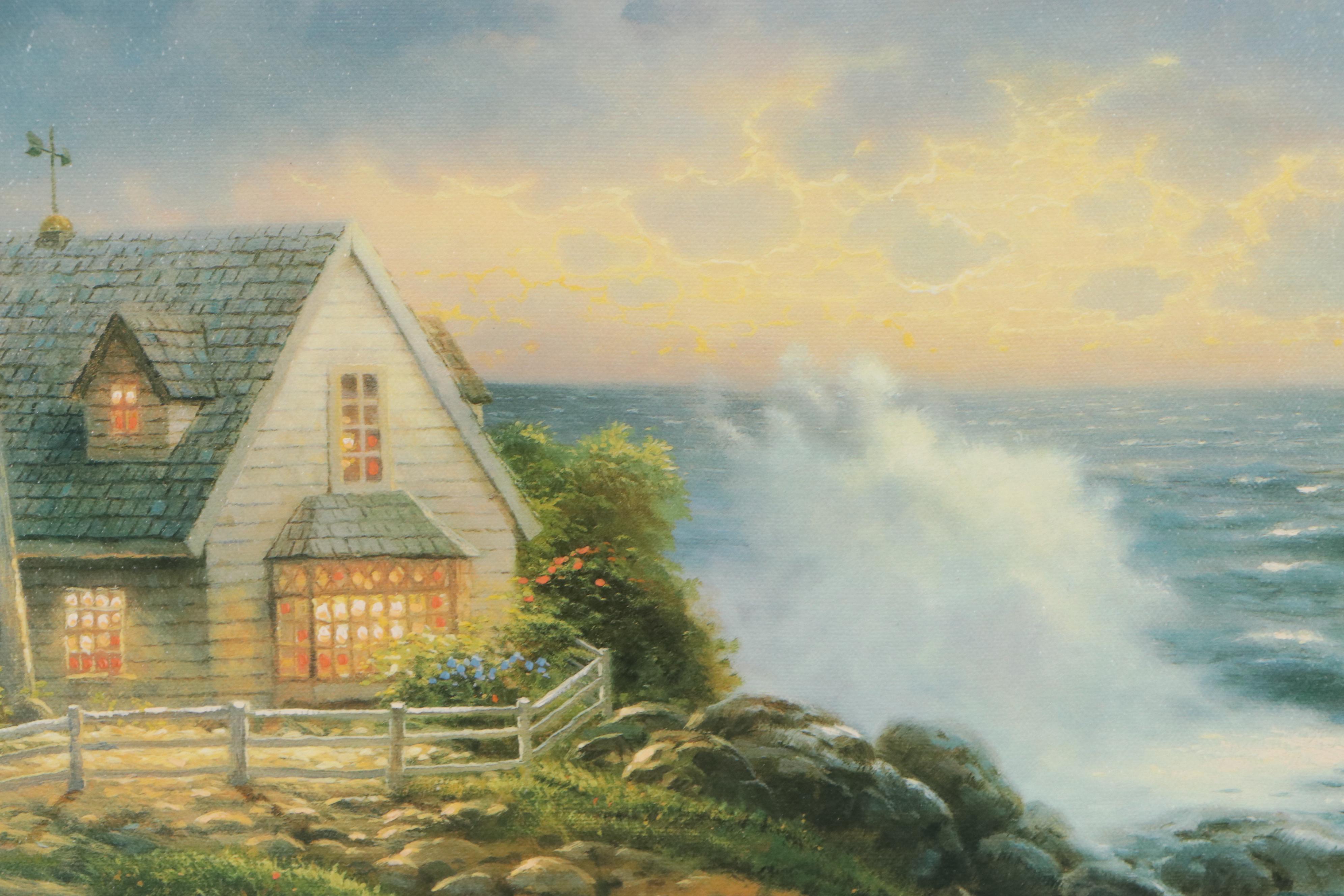 Thomas Kinkade Offset Lithograph "A Light in the Storm," 1995