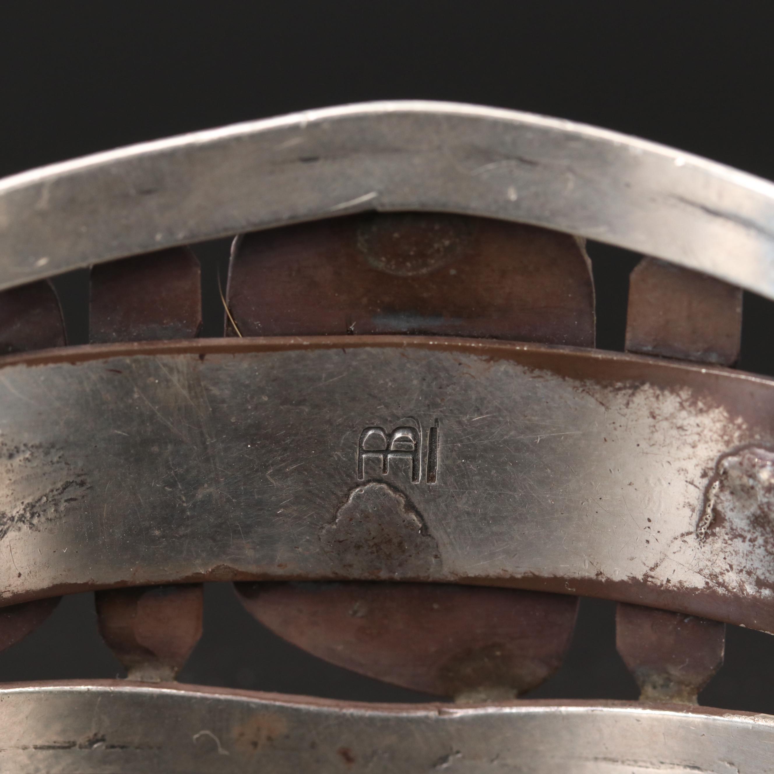 Vintage Eula Mae Begay Navajo Diné Sterling Silver Turquoise Stampwork Cuff