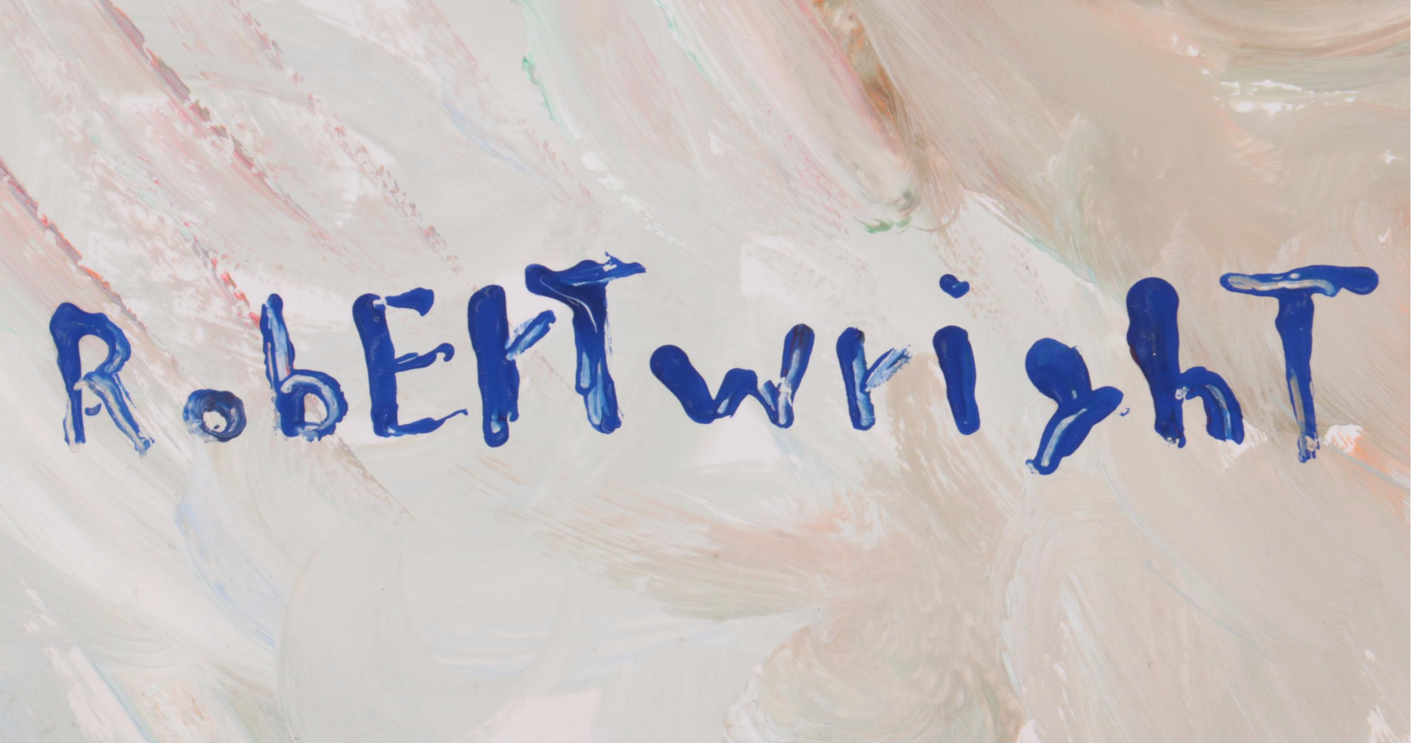 Robert Wright Folk Art Landscape Acrylic Painting