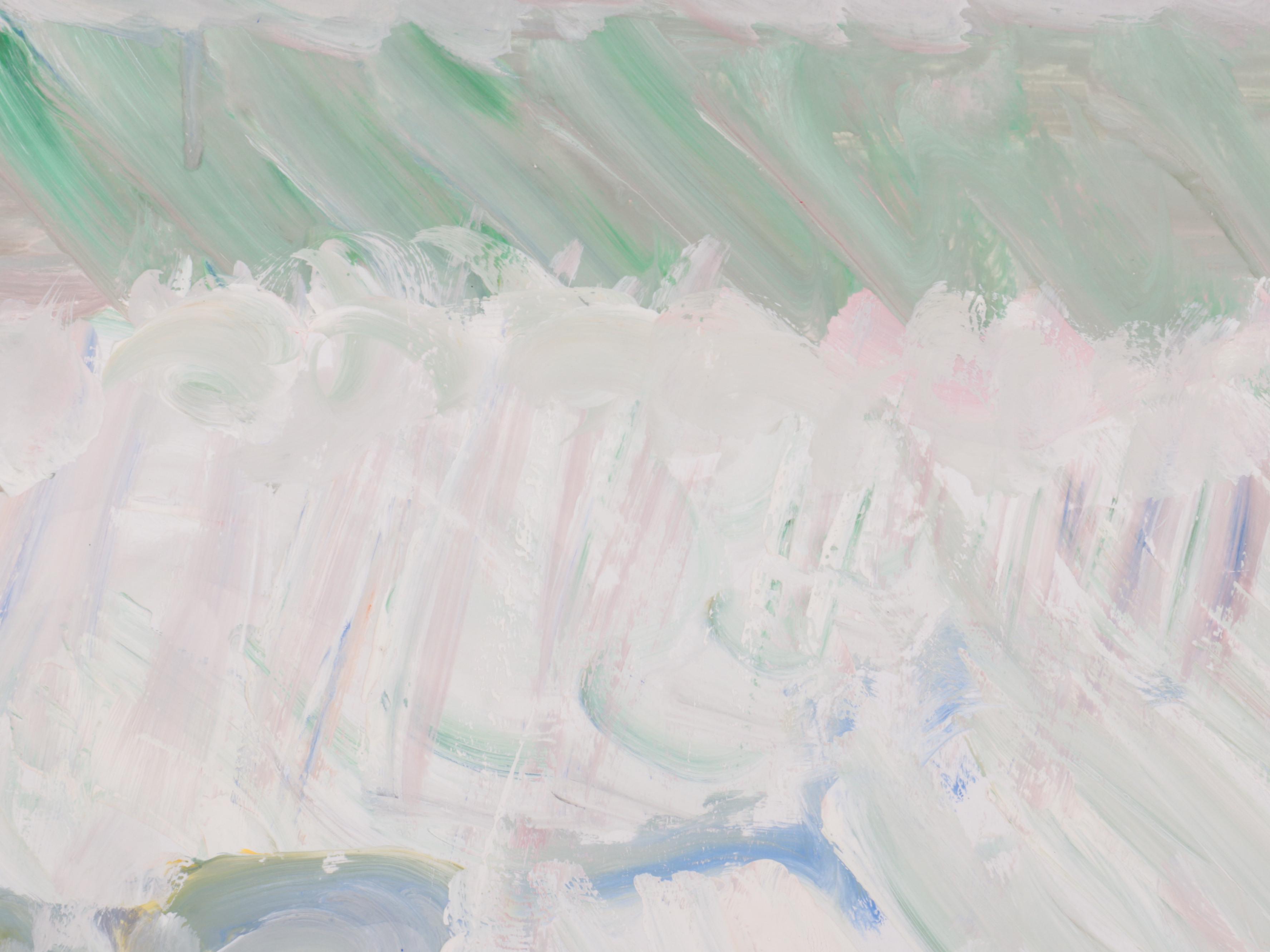 Robert Wright Folk Art Landscape Acrylic Painting