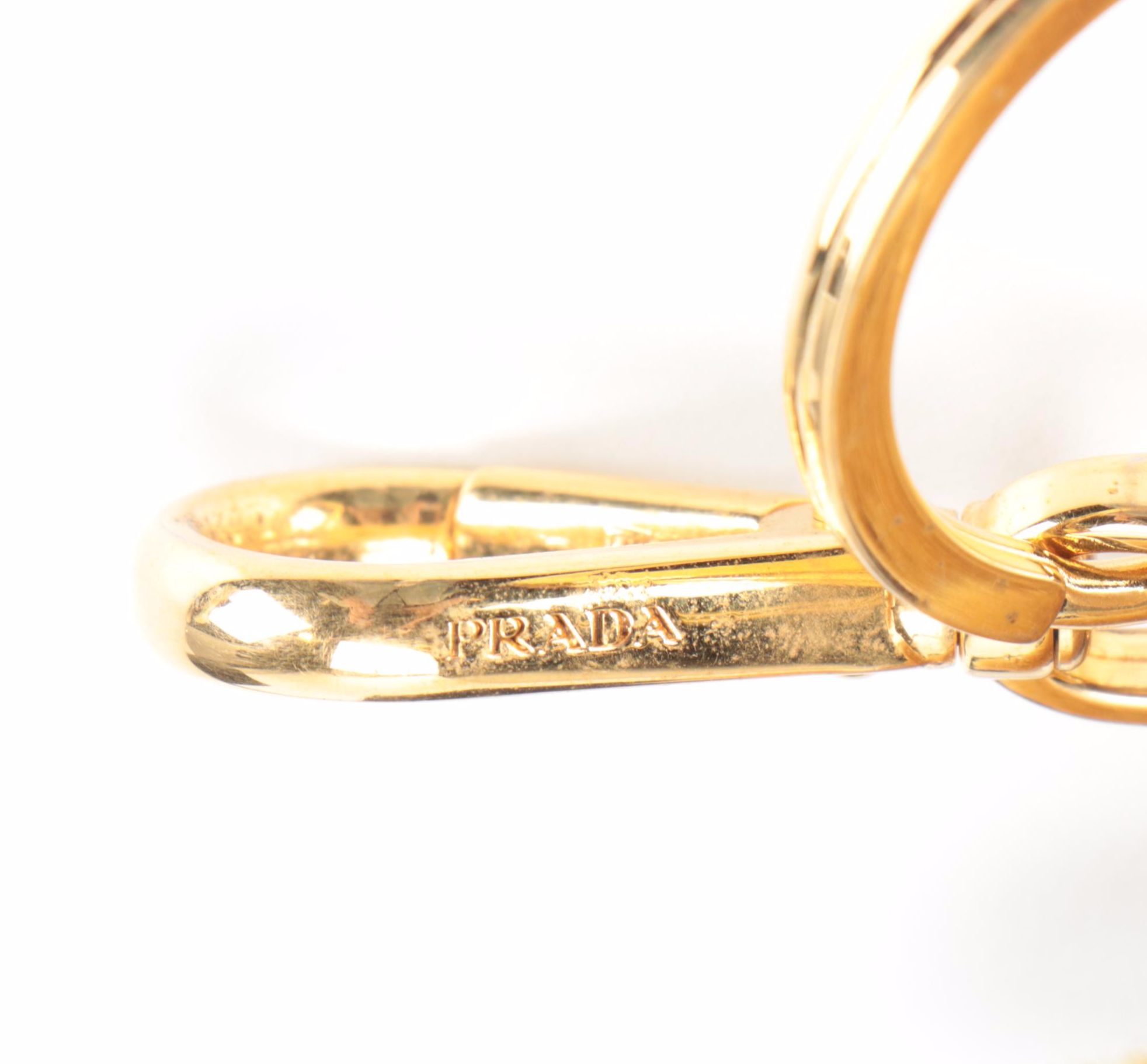 Prada Trick Lulu Mohair Bunny Key Ring Bag Charm with Box