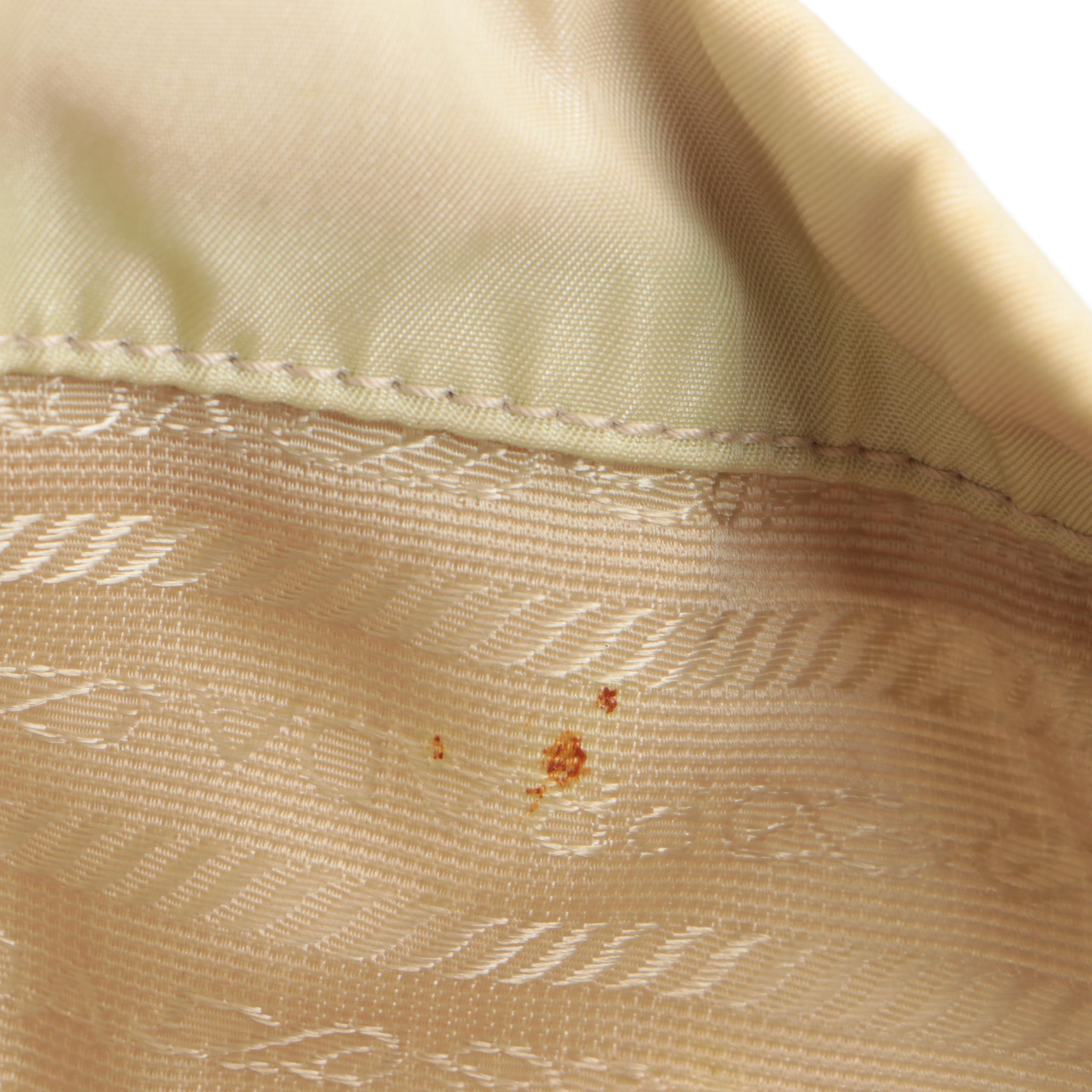 Prada Small Shopping Tote in Nylon with Tan Leather Trim