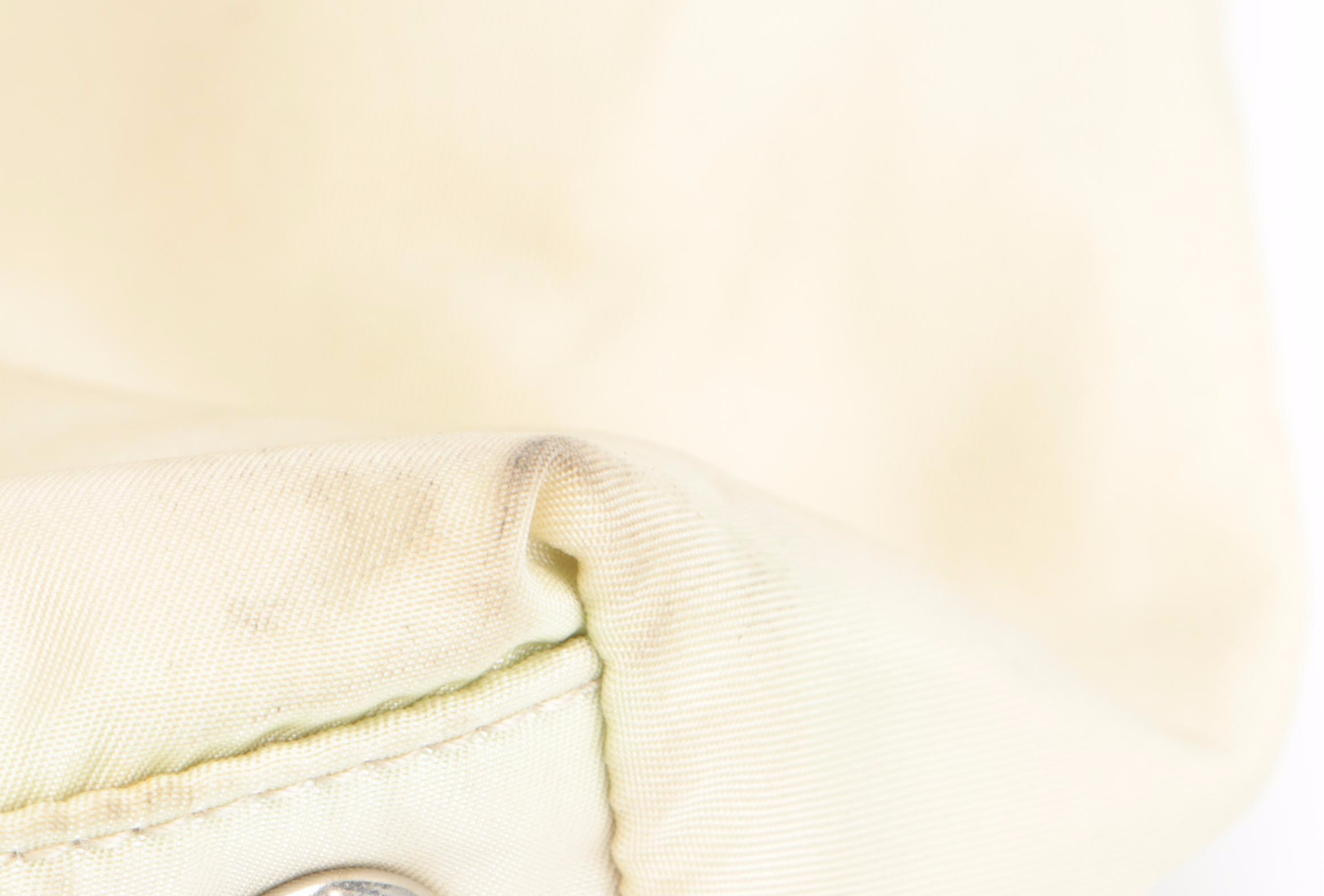 Prada Small Shopping Tote in Nylon with Tan Leather Trim