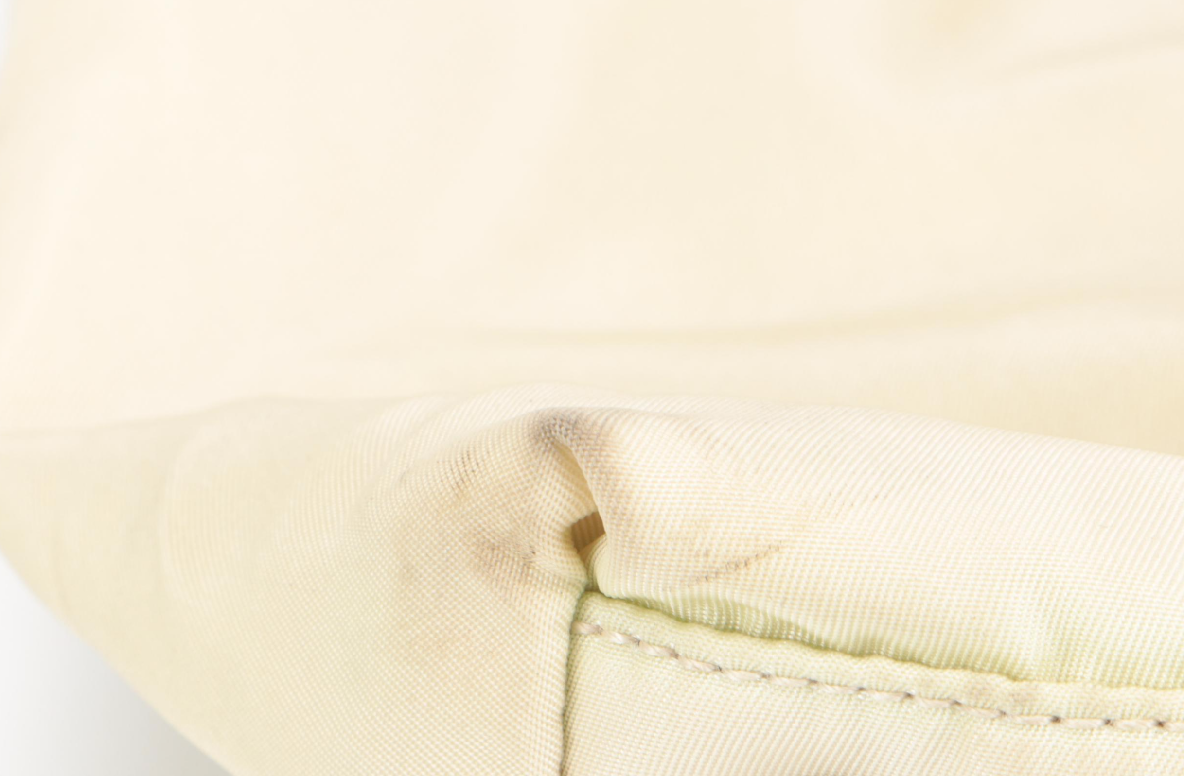 Prada Small Shopping Tote in Nylon with Tan Leather Trim