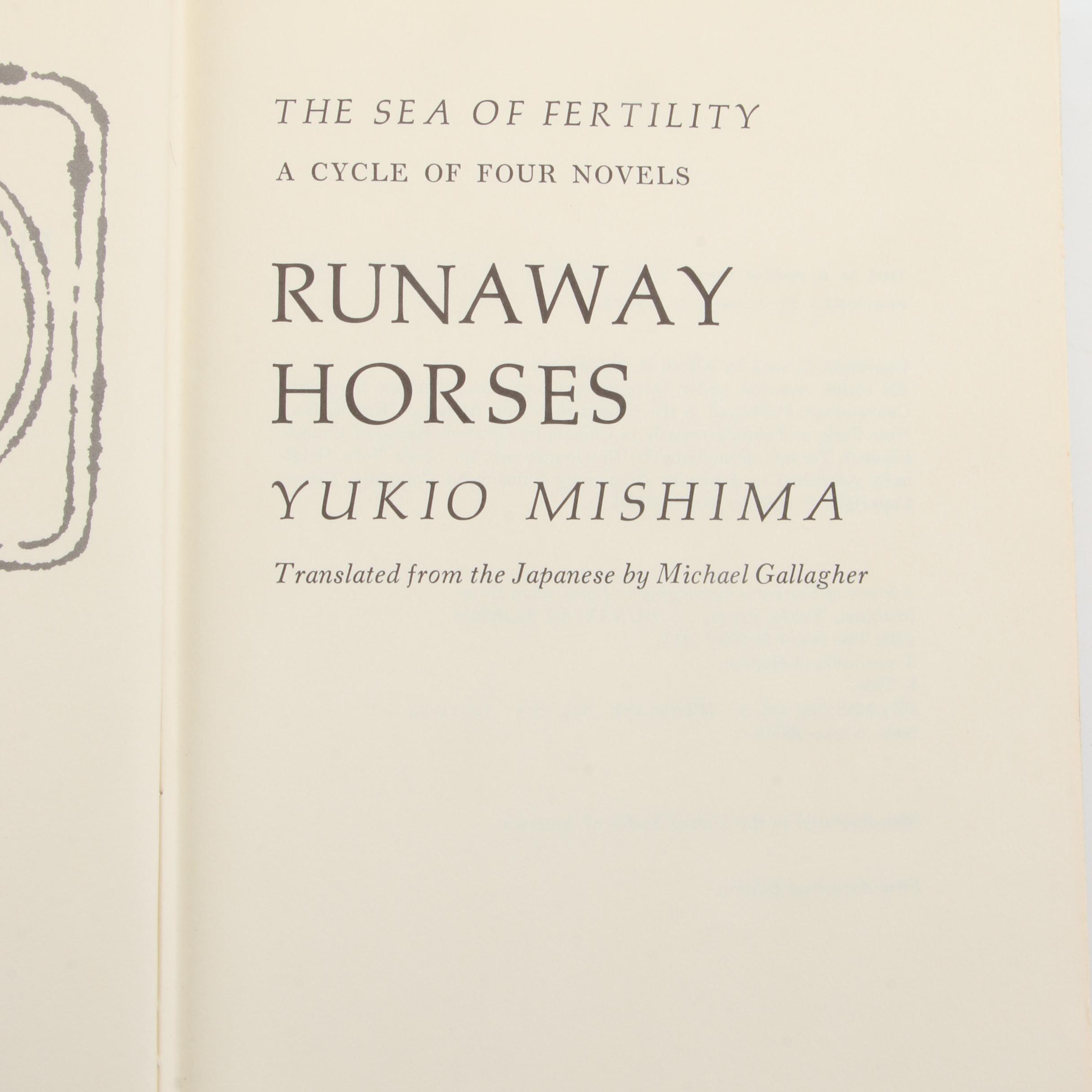 First American Edition Yukio Mishima Novels Including "Spring Snow"