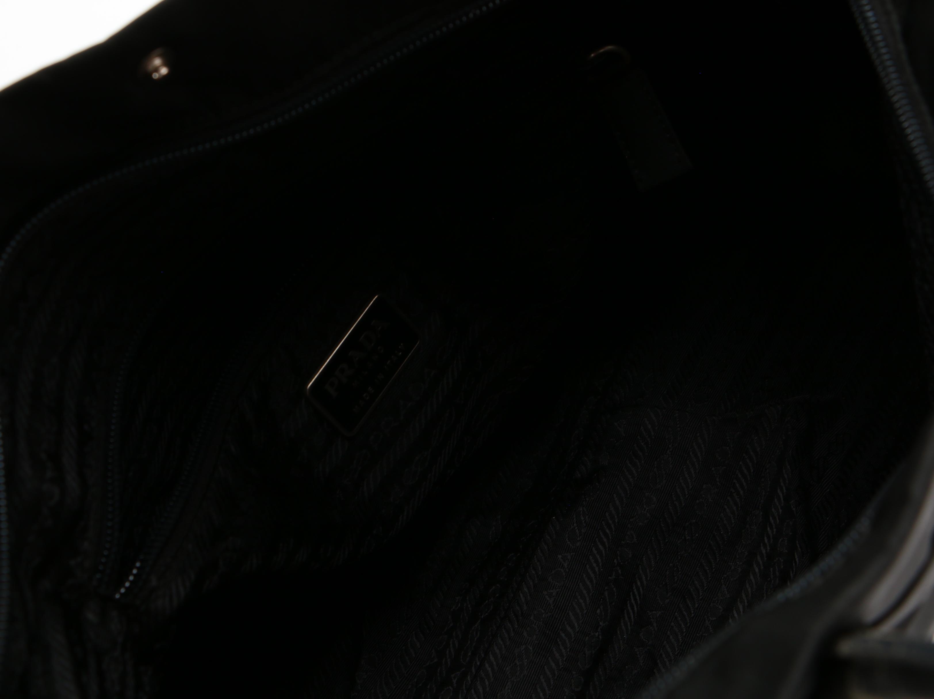 Prada Tote in Black Tessuto Nylon and Leather